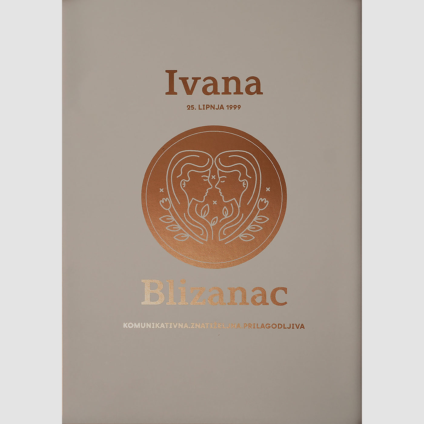 blizanac personalizirani znak s metalnom folijom