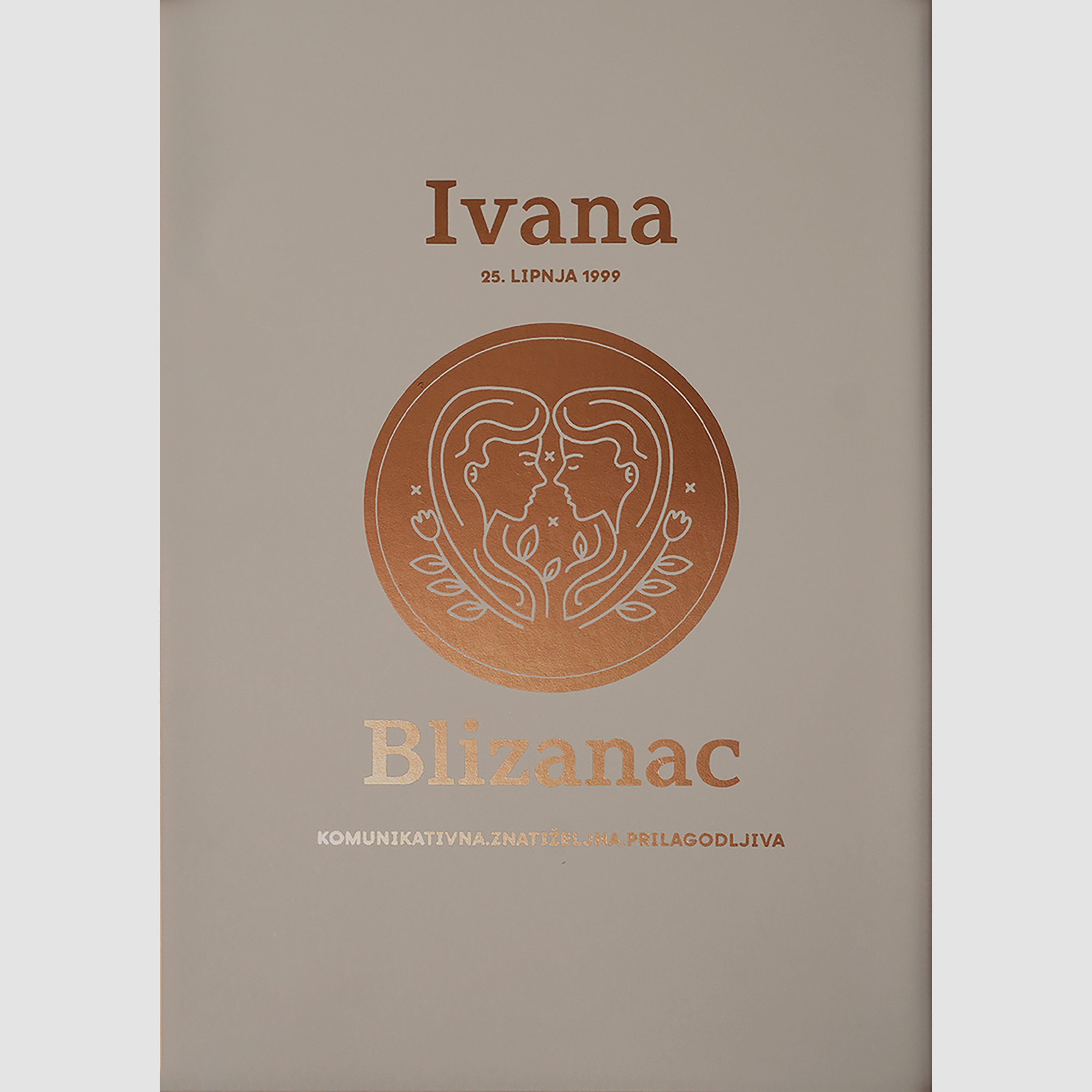 blizanac personalizirani znak s metalnom folijom