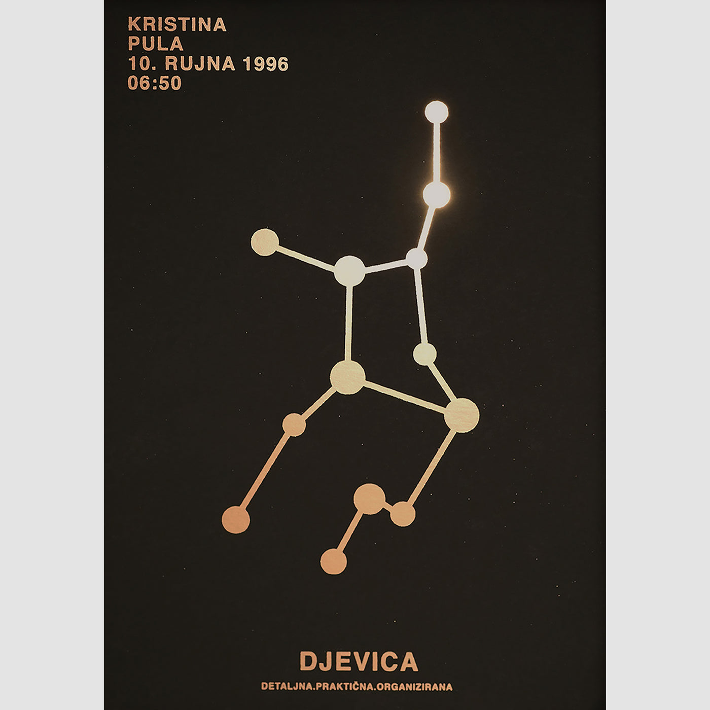 djevica personalizirani print s metalnom folijom