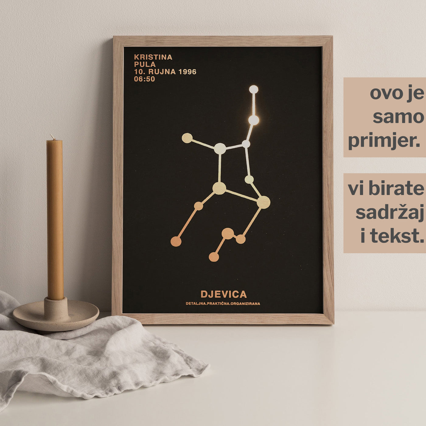 djevica personalizirani print s metalnom folijom