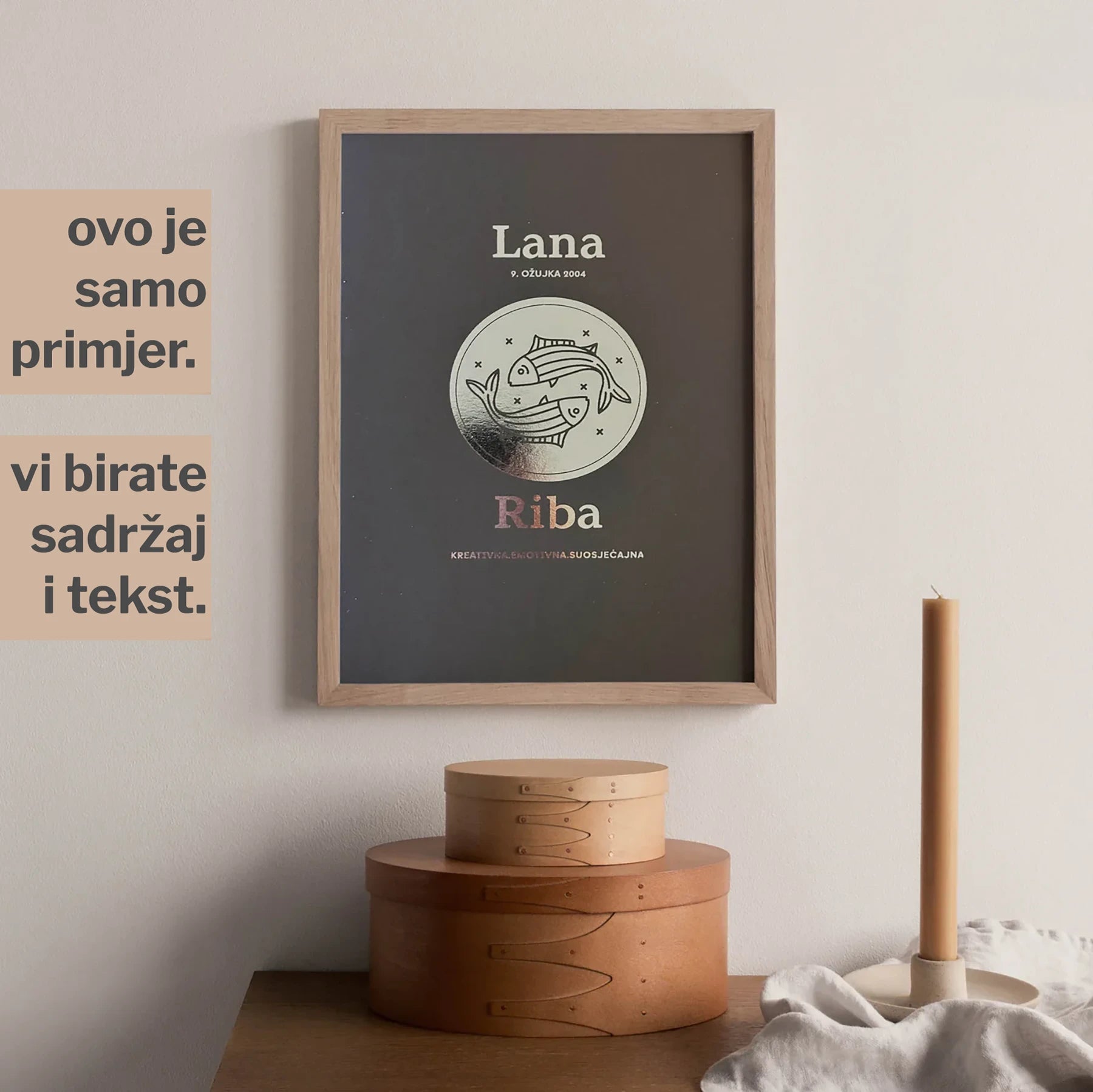 riba personalizirani znak s metalnom folijom