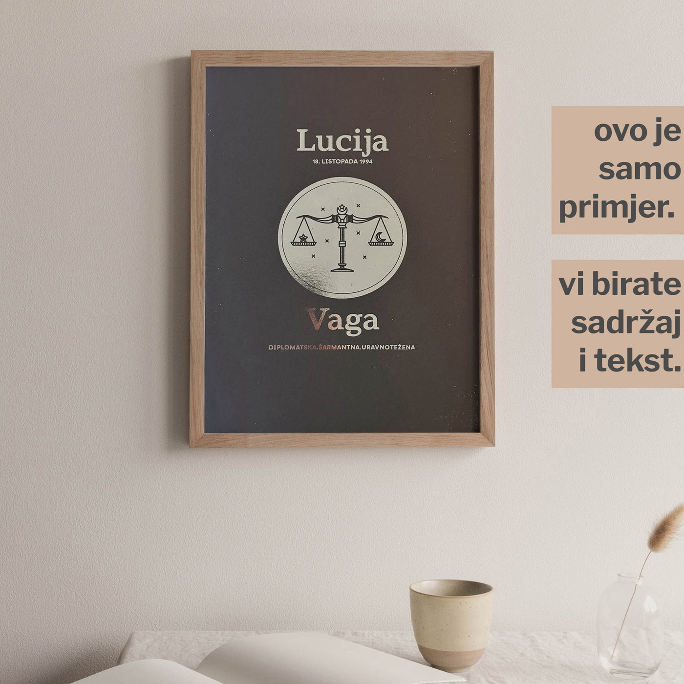 vaga personalizirani znak s metalnom folijom