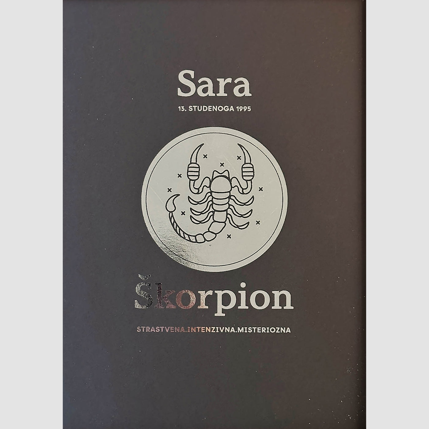 škorpion personalizirani znak s metalnom folijom