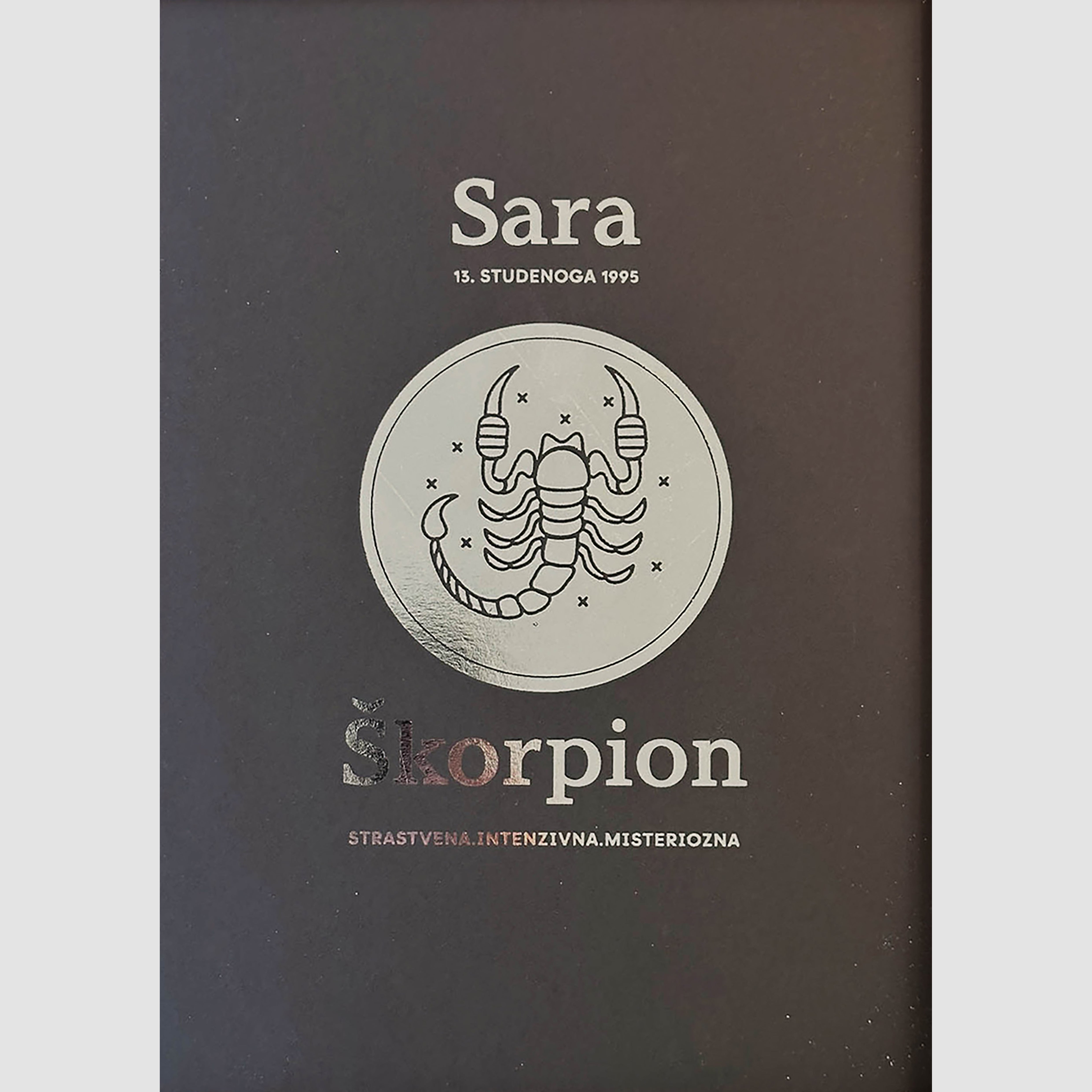 škorpion personalizirani znak s metalnom folijom