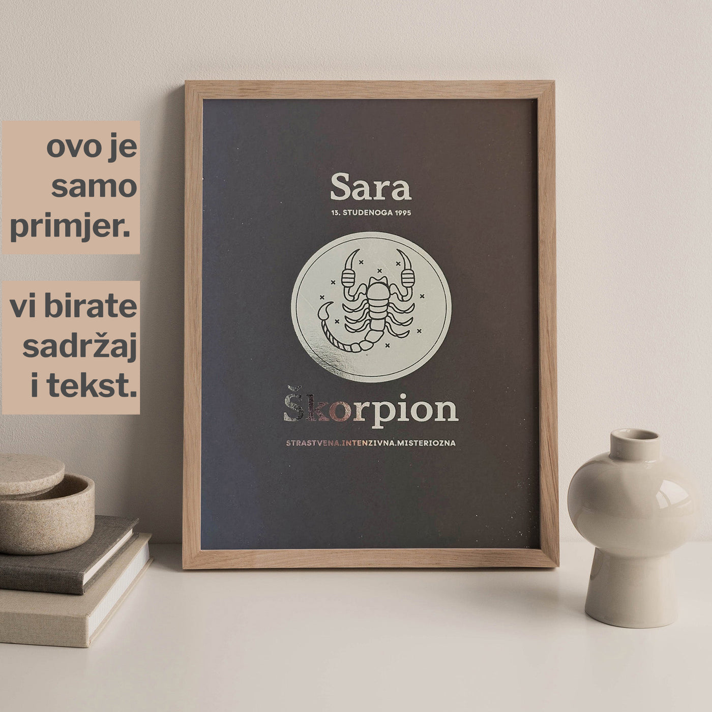 škorpion personalizirani znak s metalnom folijom