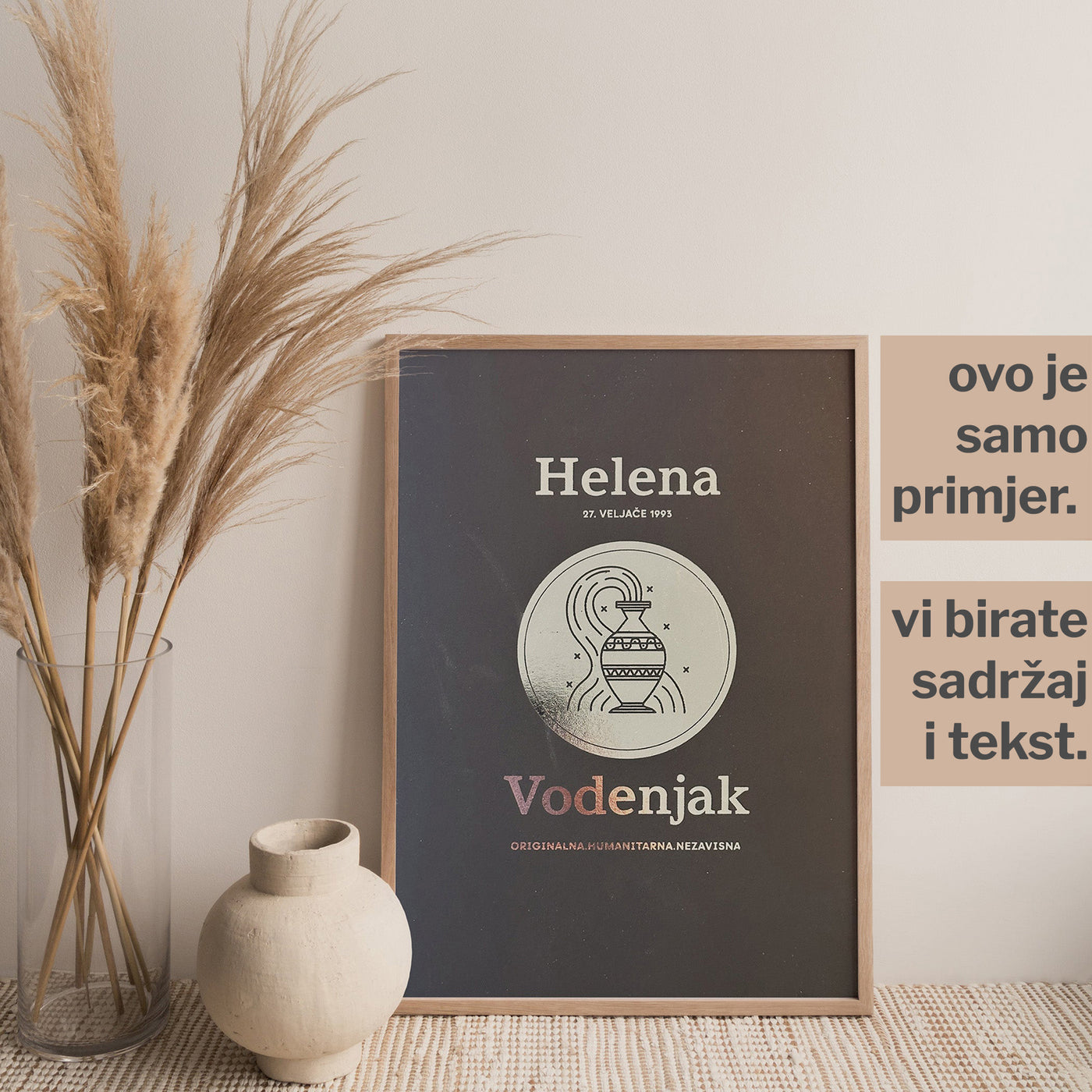 vodenjak personalizirani znak s metalnom folijom