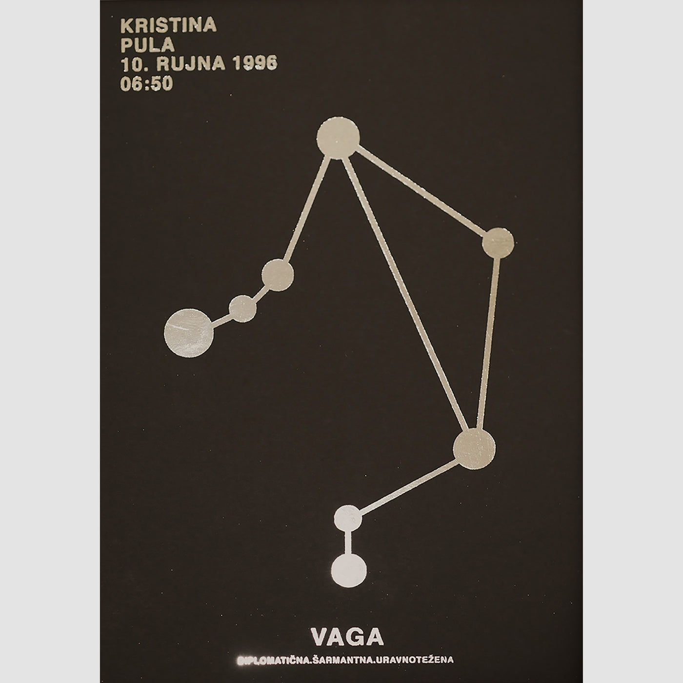 vaga personalizirani print s metalnom folijom