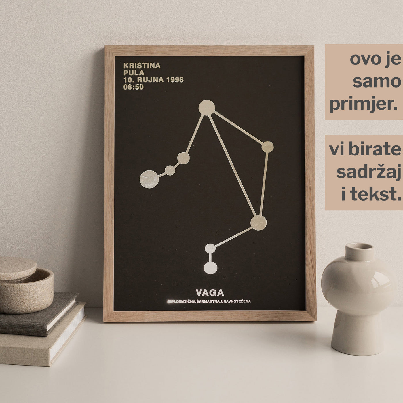 vaga personalizirani print s metalnom folijom