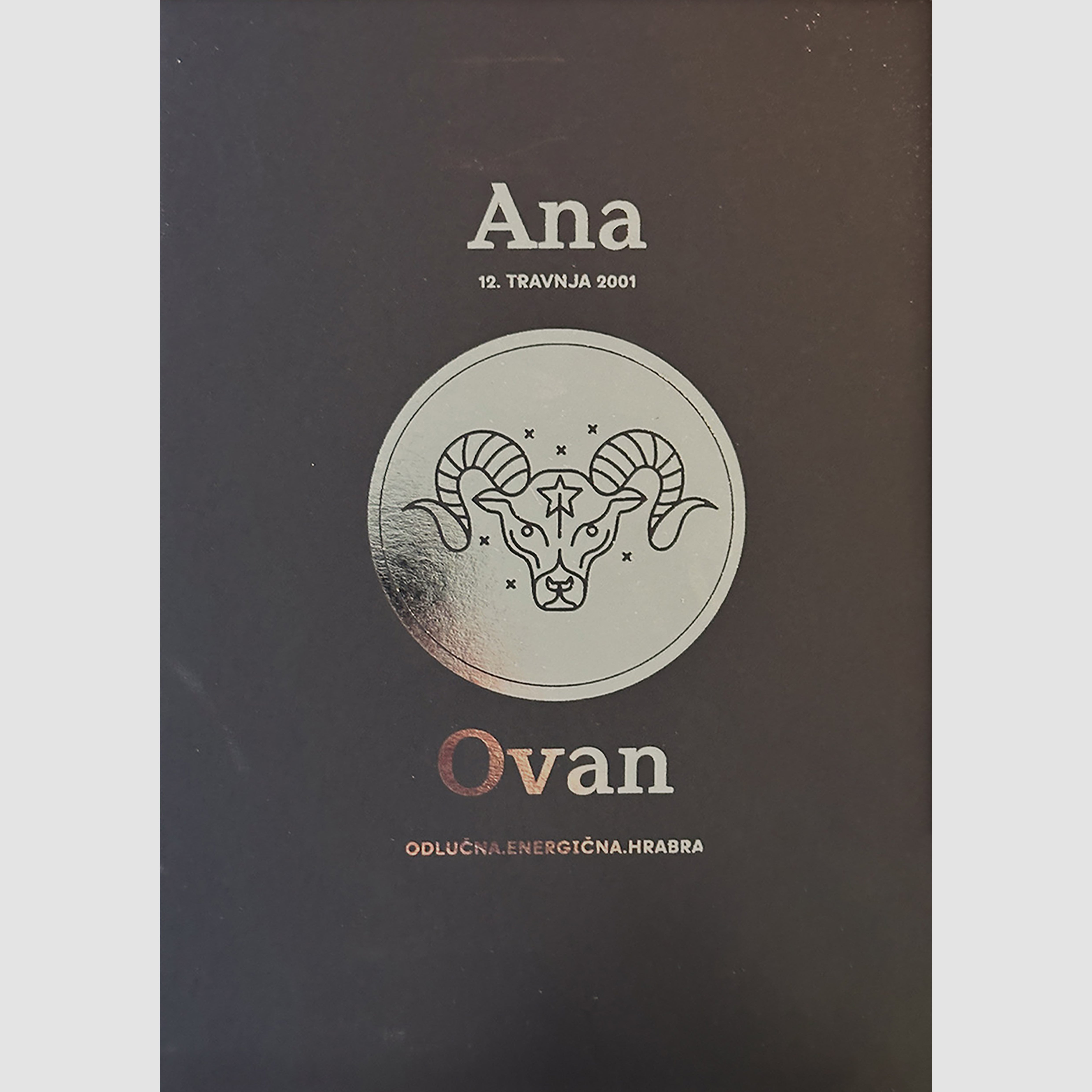 ovan personalizirani print s metalnom folijom