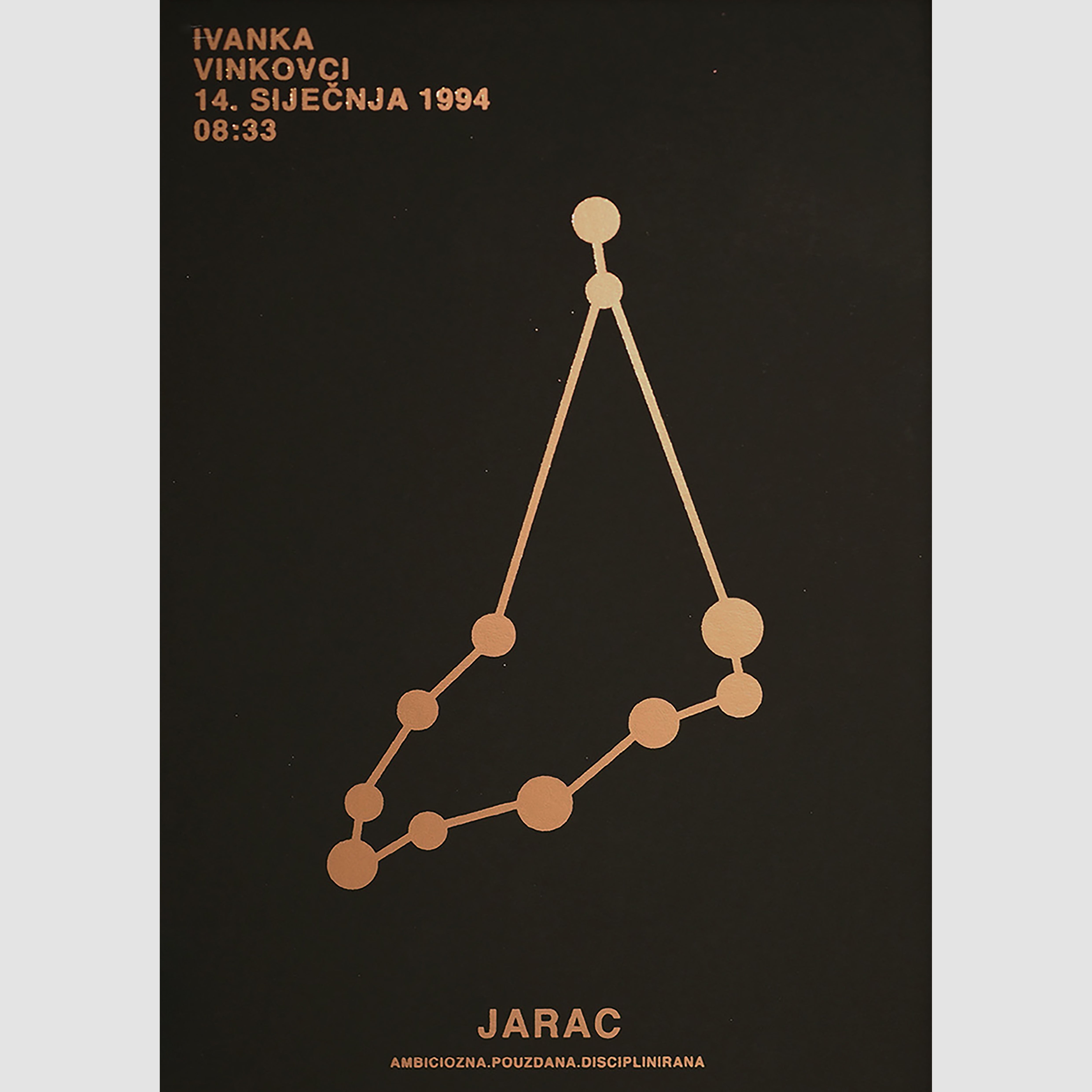 jarac personalizirani print s metalnom folijom