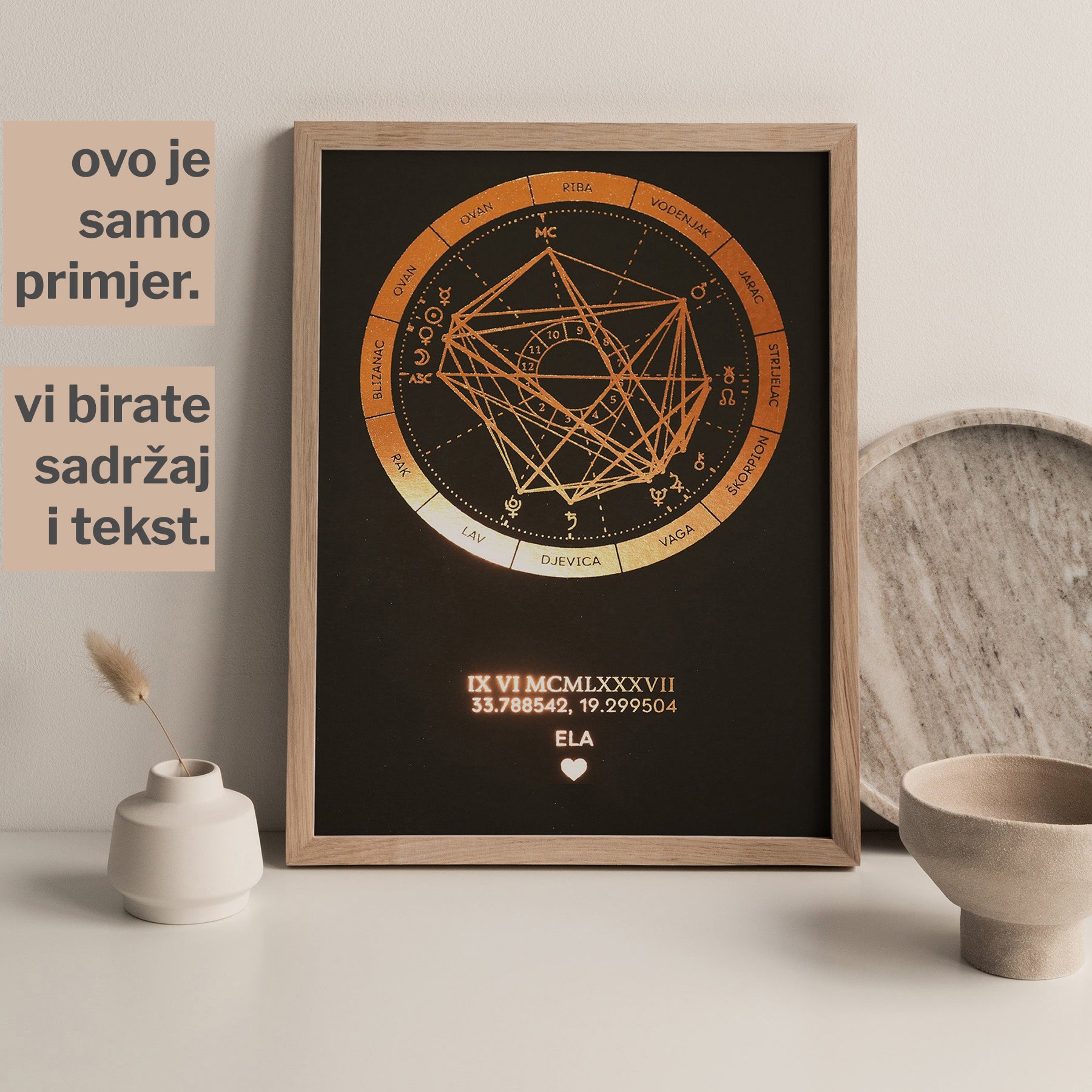 personalizirana natalna karta s metalnom folijom