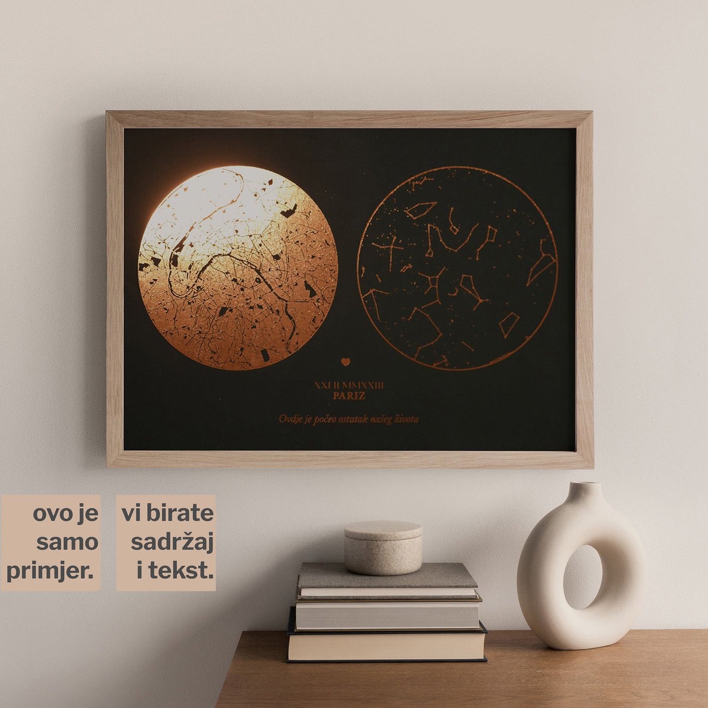 print karte i zvijezda te noći s metalnom folijom