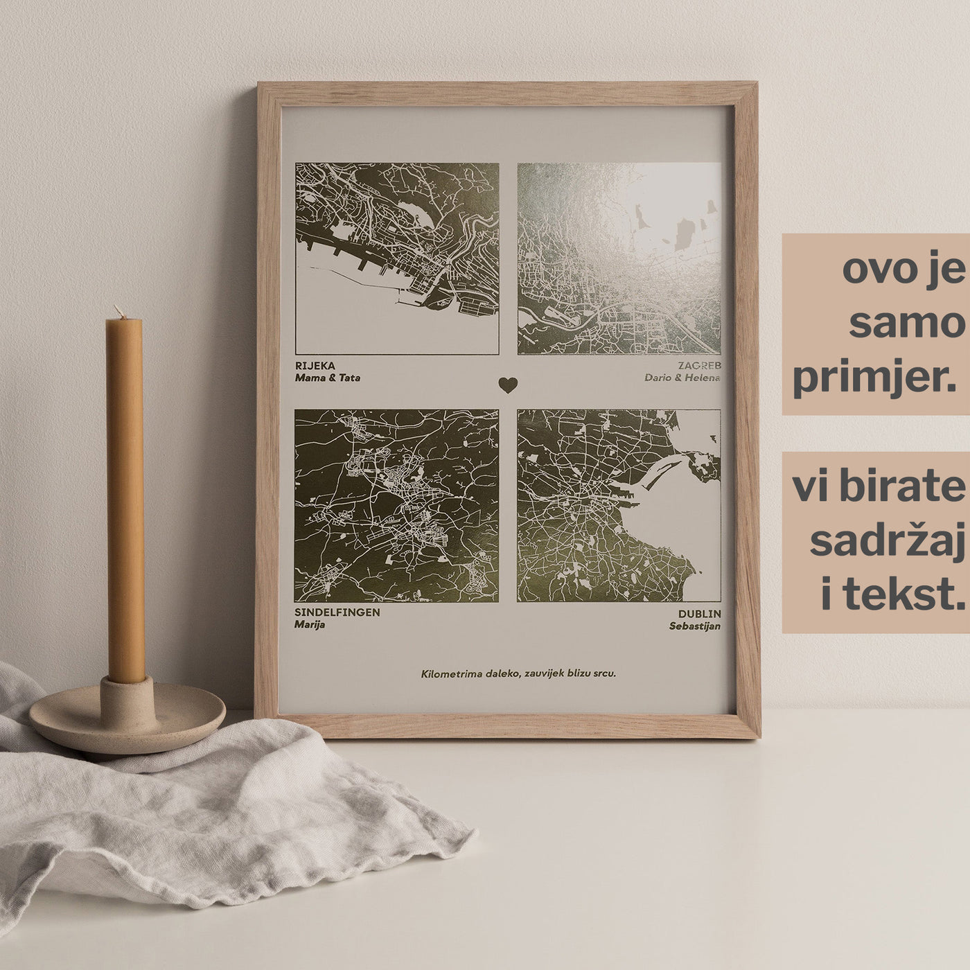 personalizirana karta s 4 mjesta i metalnom folijom