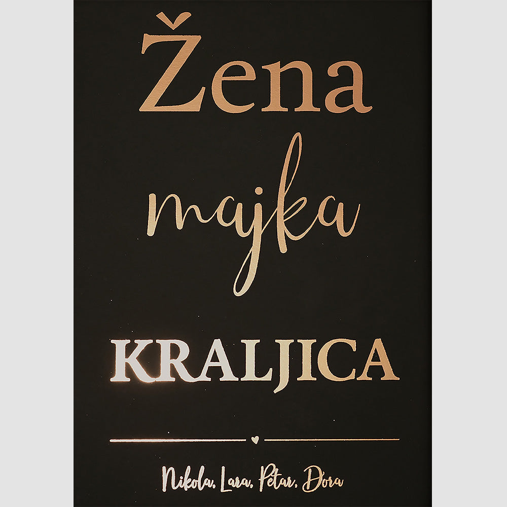 žena majka kraljica personalizirani poster s metalnom folijom