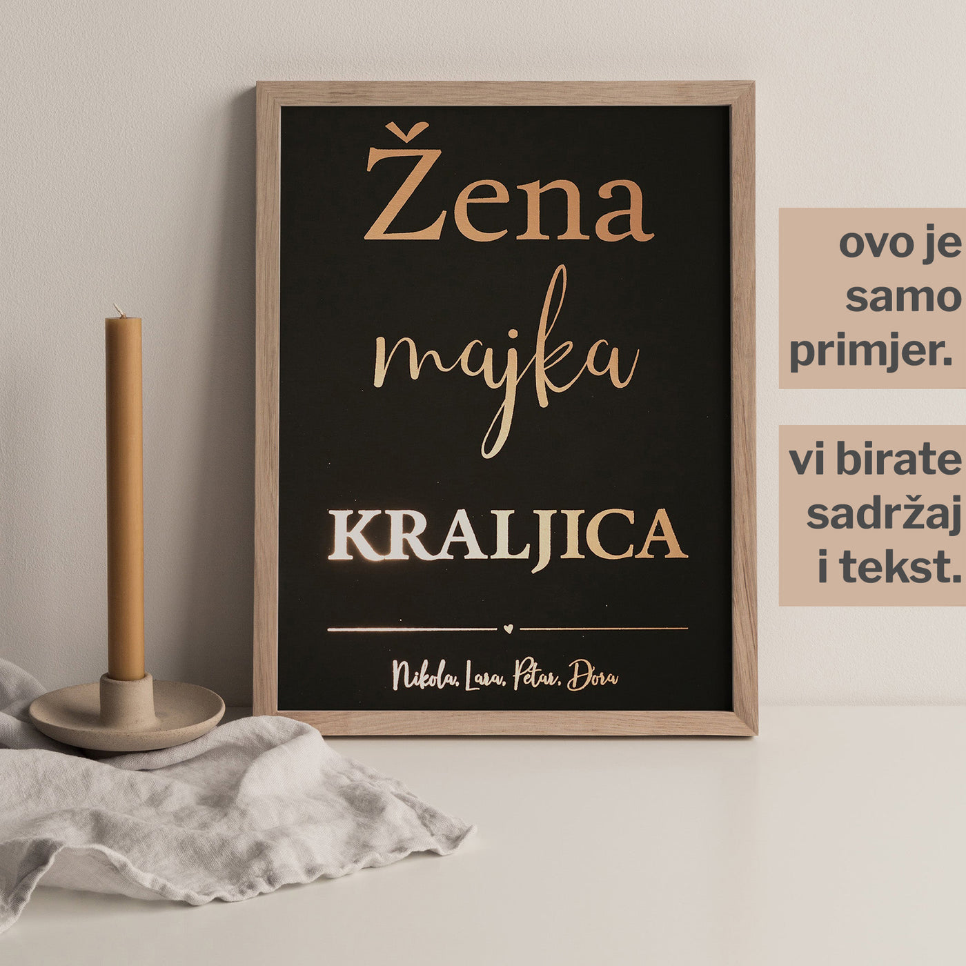 žena majka kraljica personalizirani poster s metalnom folijom