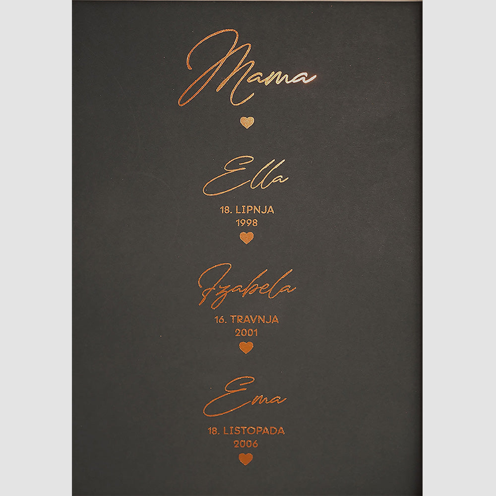 mama i djeca personalizirani print s metalnom folijom