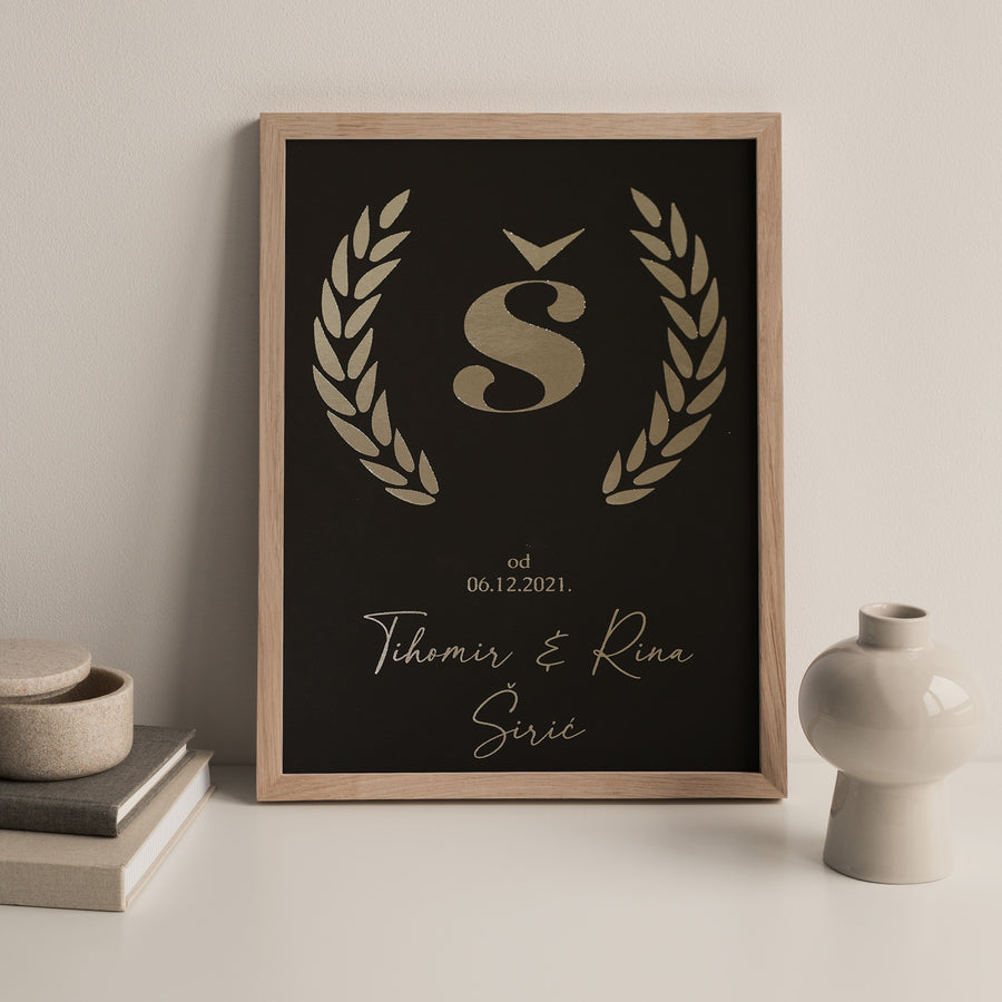 obiteljski monogram print s metalnom folijom