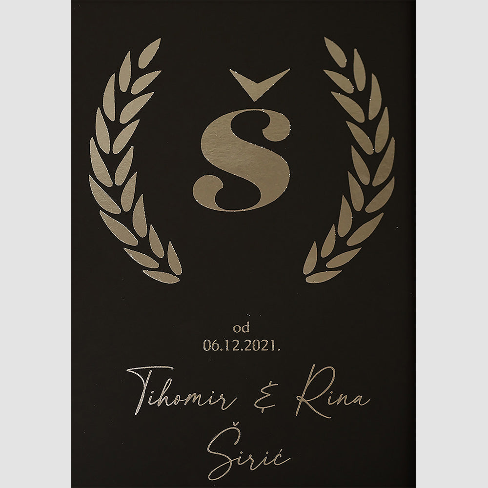 obiteljski monogram print s metalnom folijom