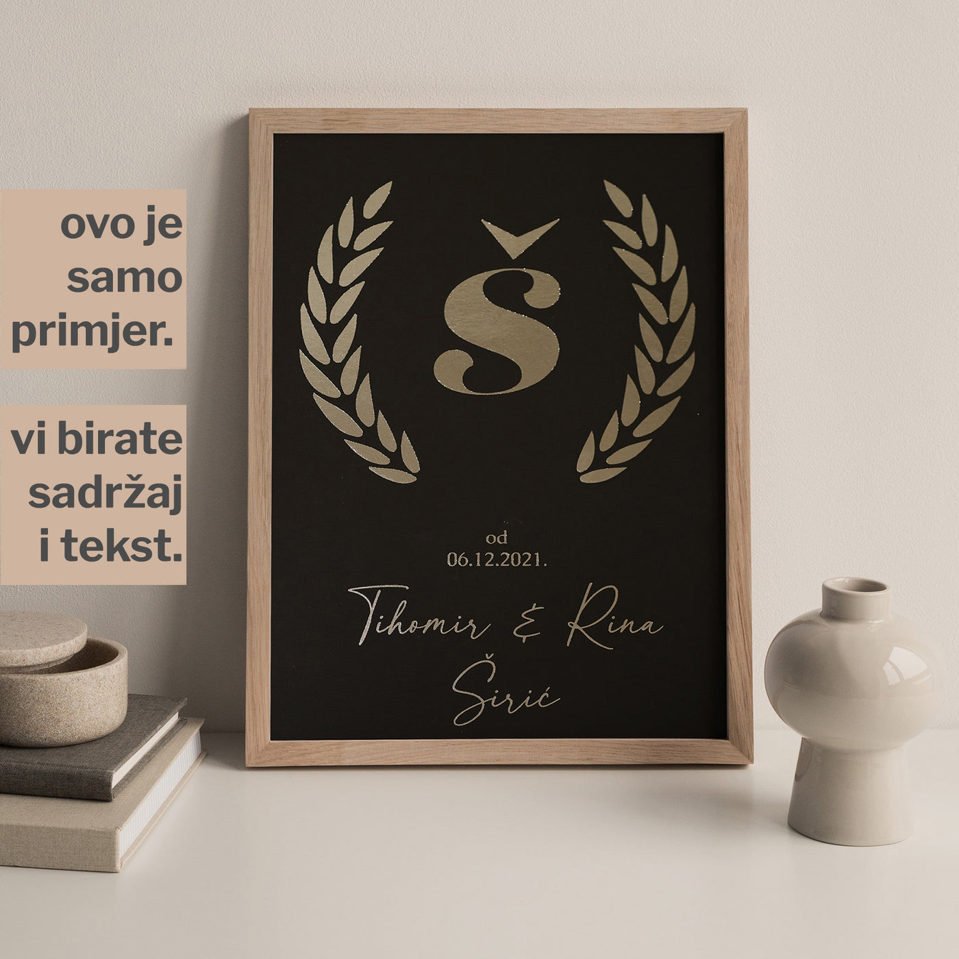 obiteljski monogram print s metalnom folijom