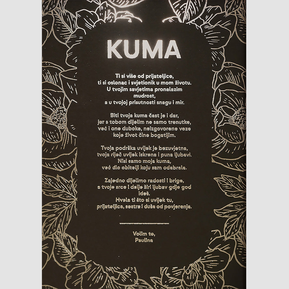 kuma personalizirana pjesma print s metalnom folijom