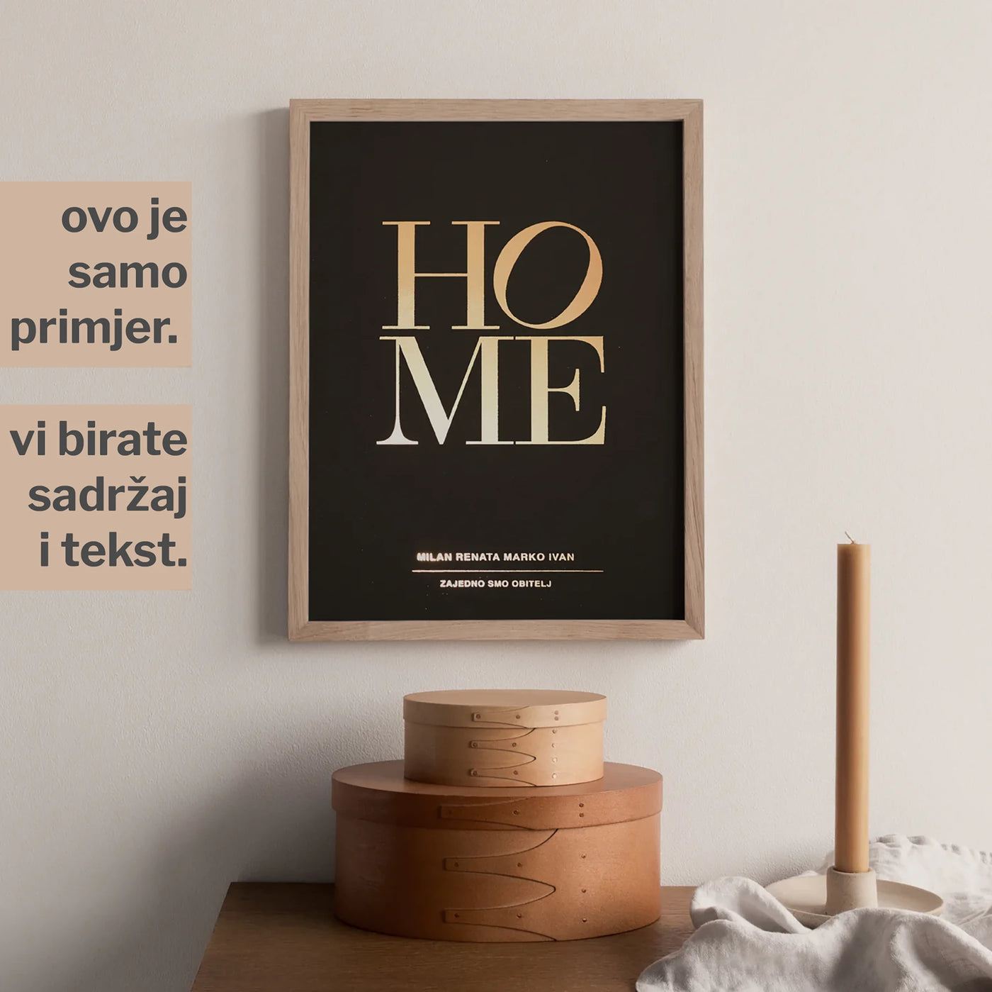 home. personalizirani print s metalnom folijom za obitelji i parove