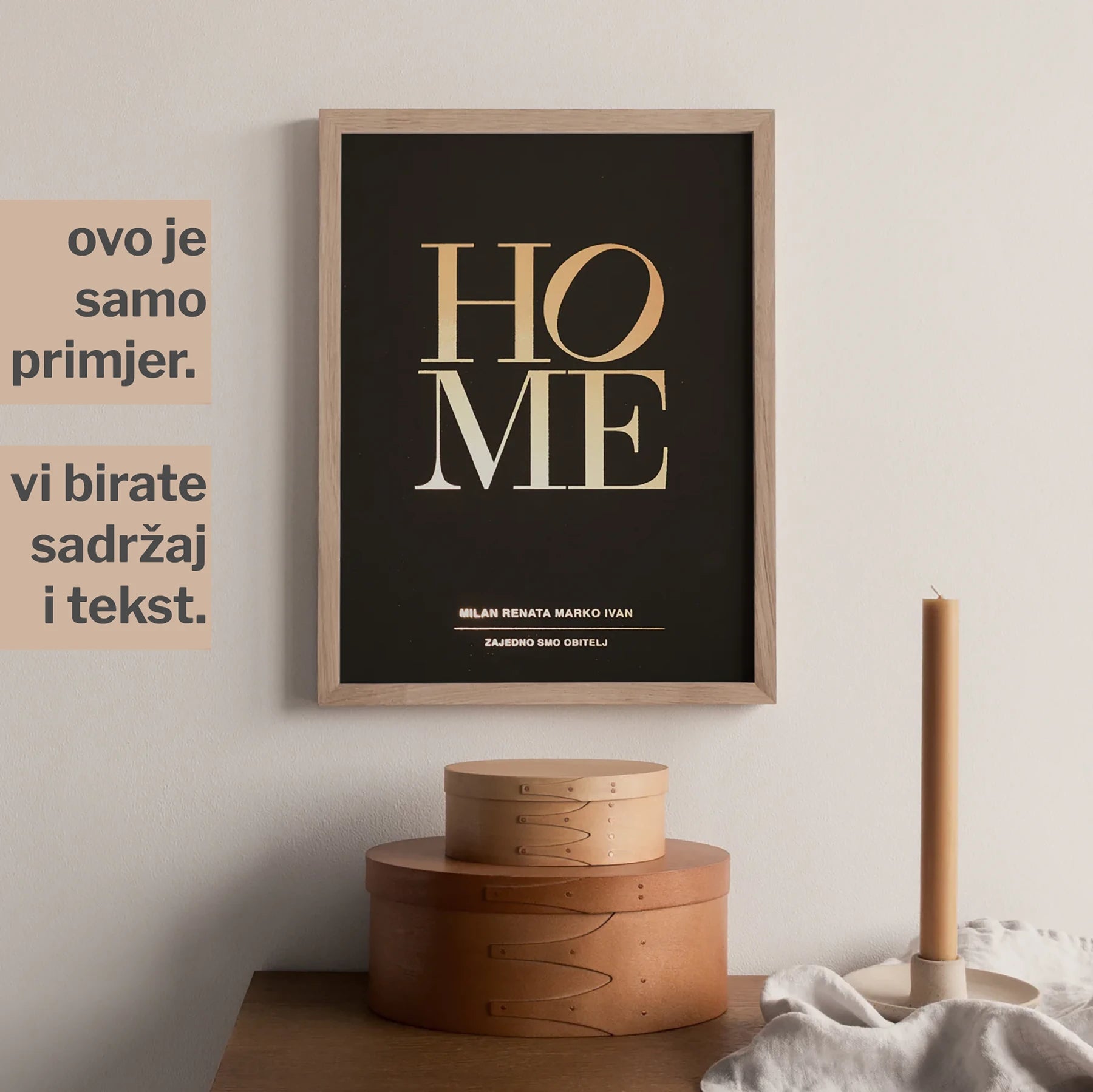 home. personalizirani print s metalnom folijom za obitelji i parove