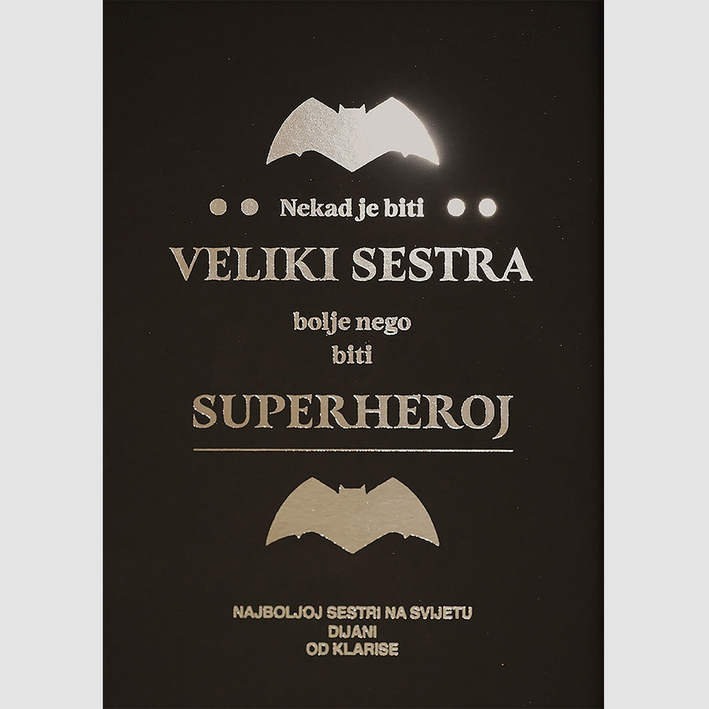 velika sestra personalizirani print s metalnom folijom