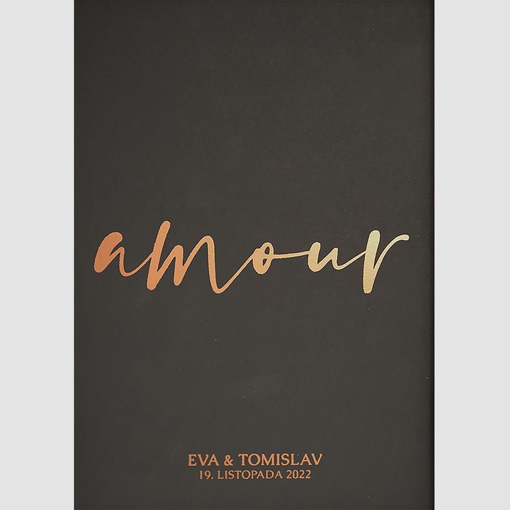 amour personalizirani print s metalnom folijom za parove