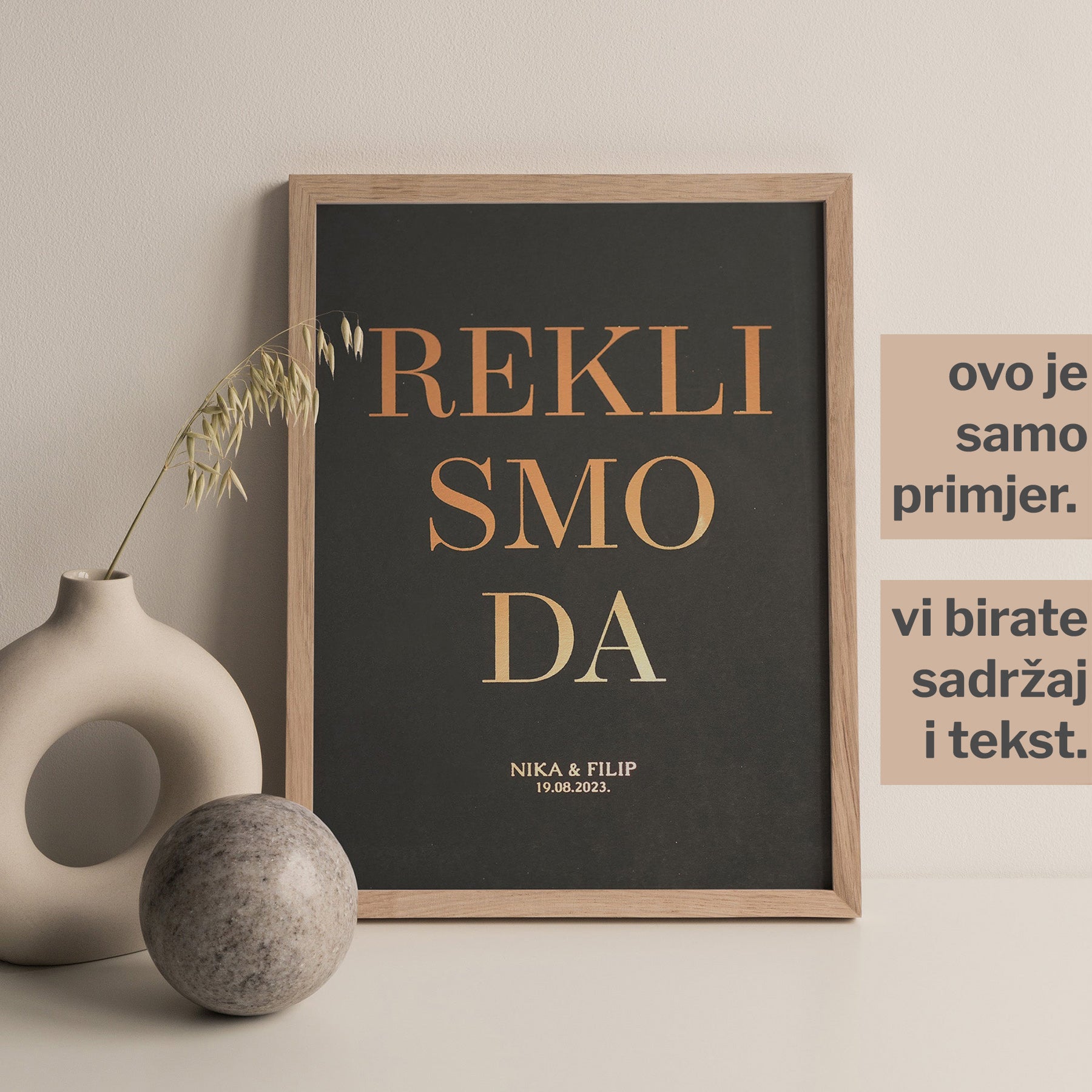 rekli smo da personalizirana uspomena na dan vjenčanja s metalnom folijom