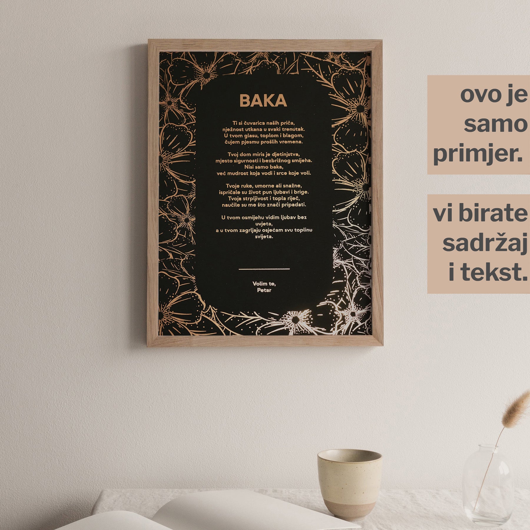 baka personalizirana pjesma s metalnom folijom