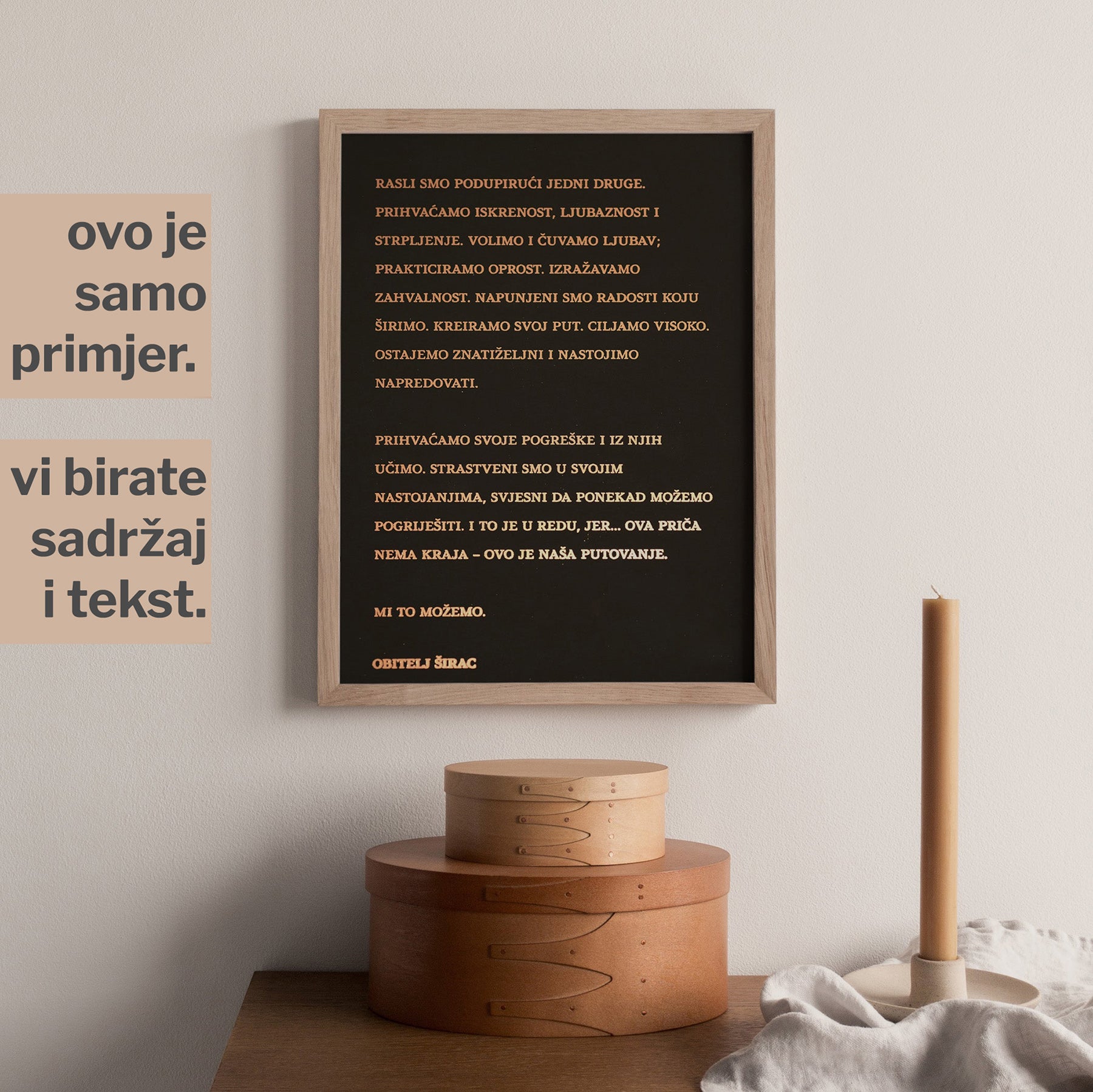 obiteljski manifest personalizirani print s metalnom folijom