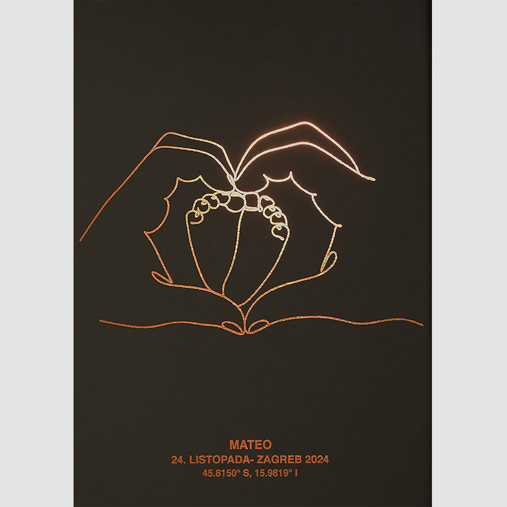 print za novu bebu u obitelji s metalnom folijom