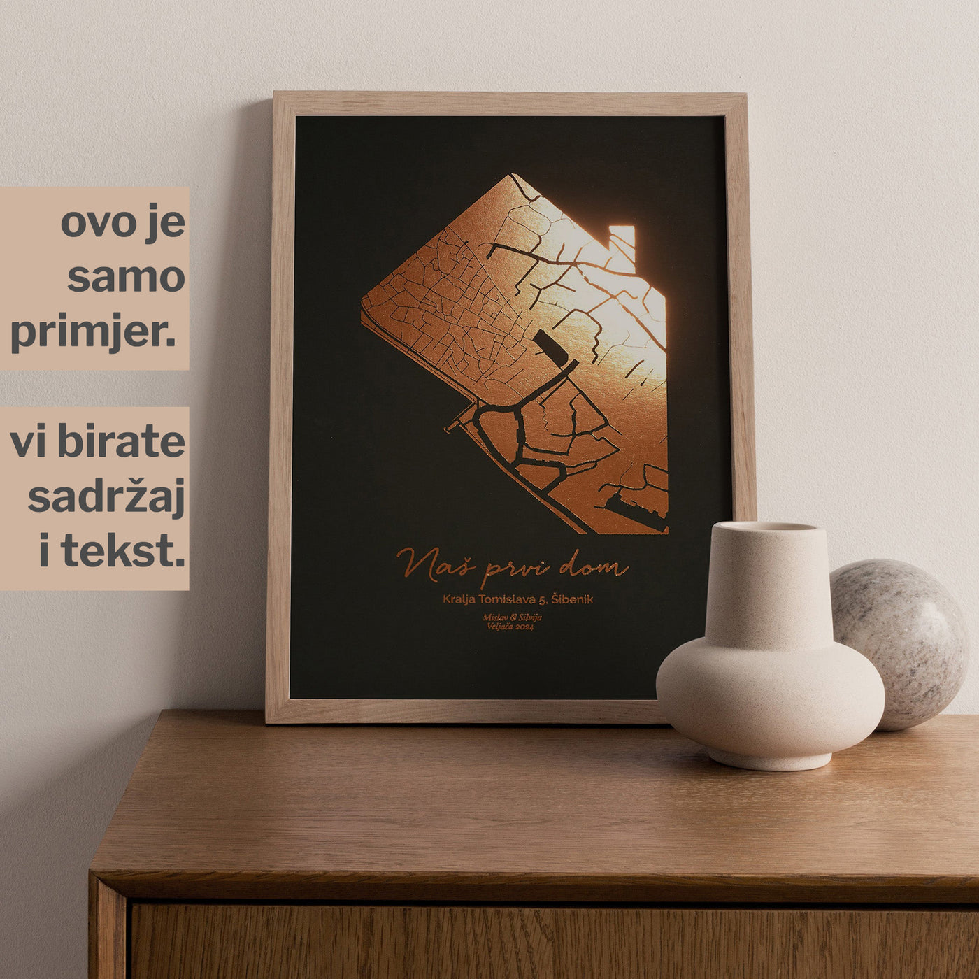 naš prvi dom personalizirani poklon za useljenje s metalnom folijom