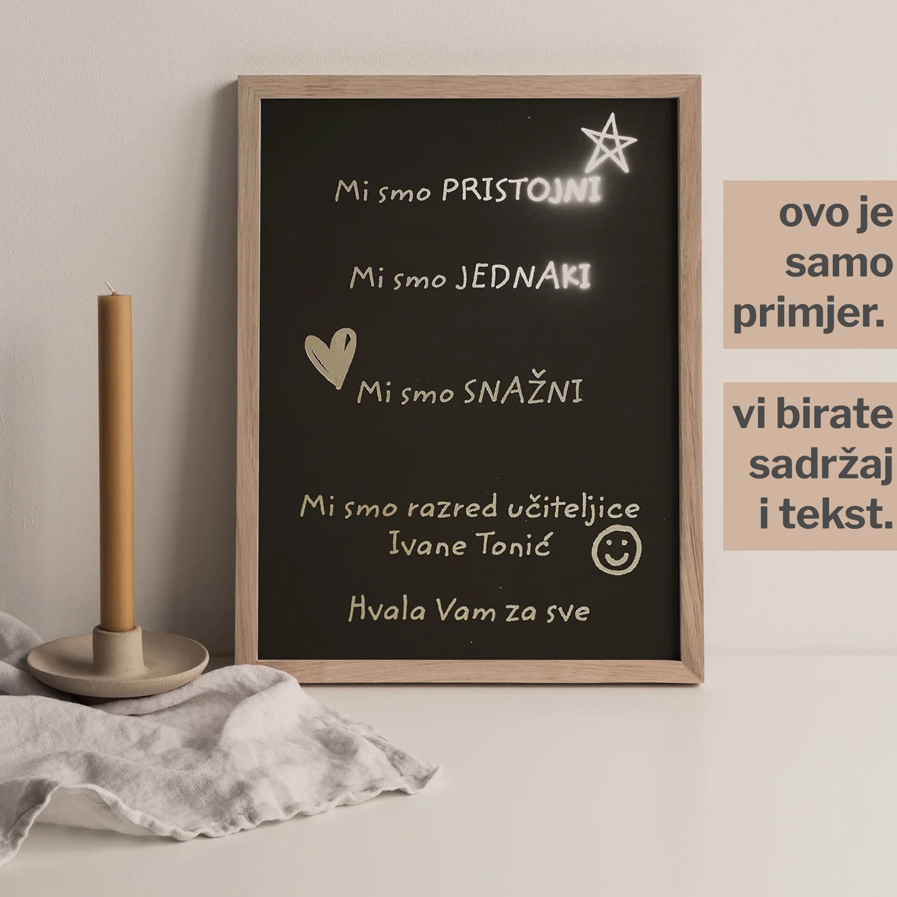 personalizirani print za učiteljicu s metalnom folijom
