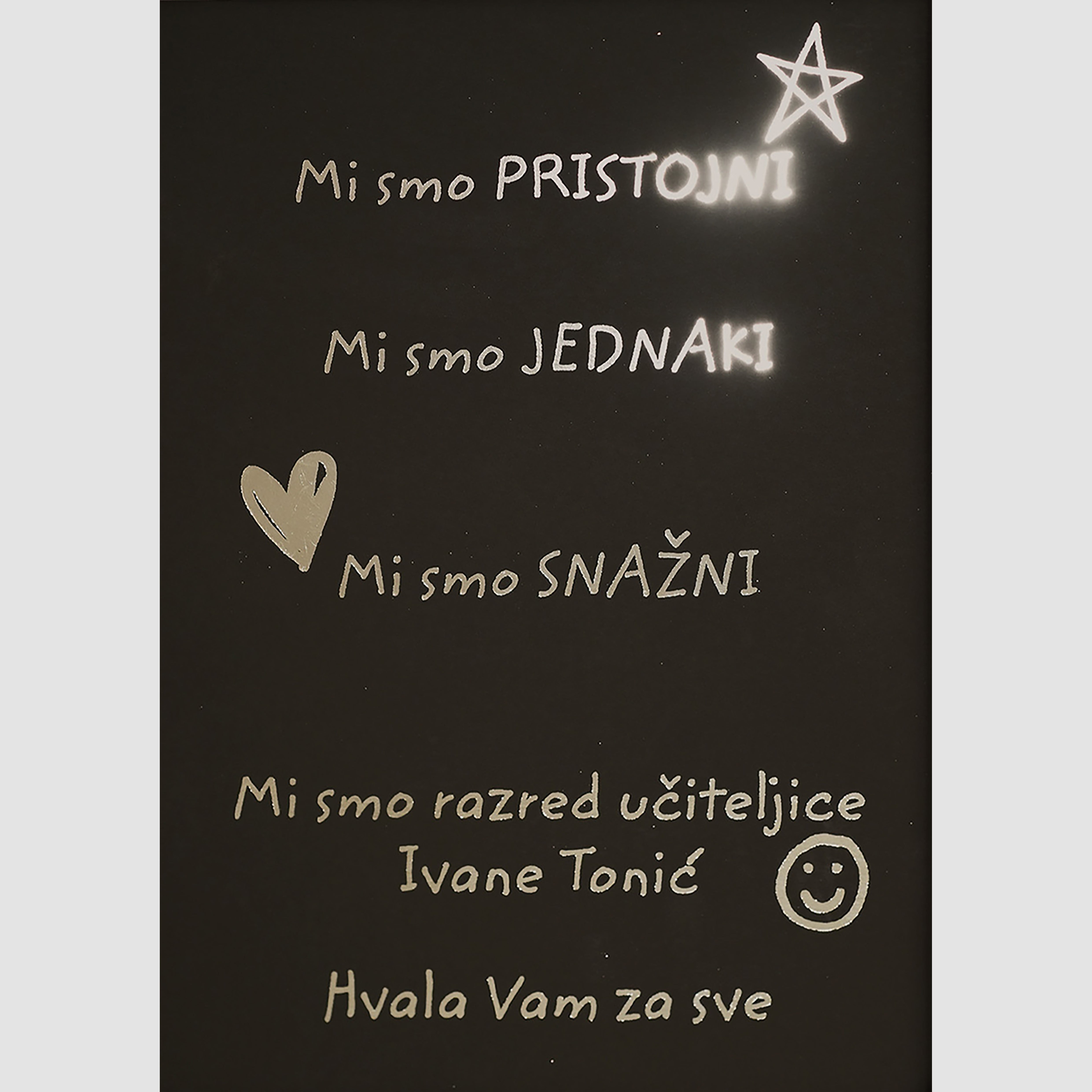 personalizirani print za učiteljicu s metalnom folijom