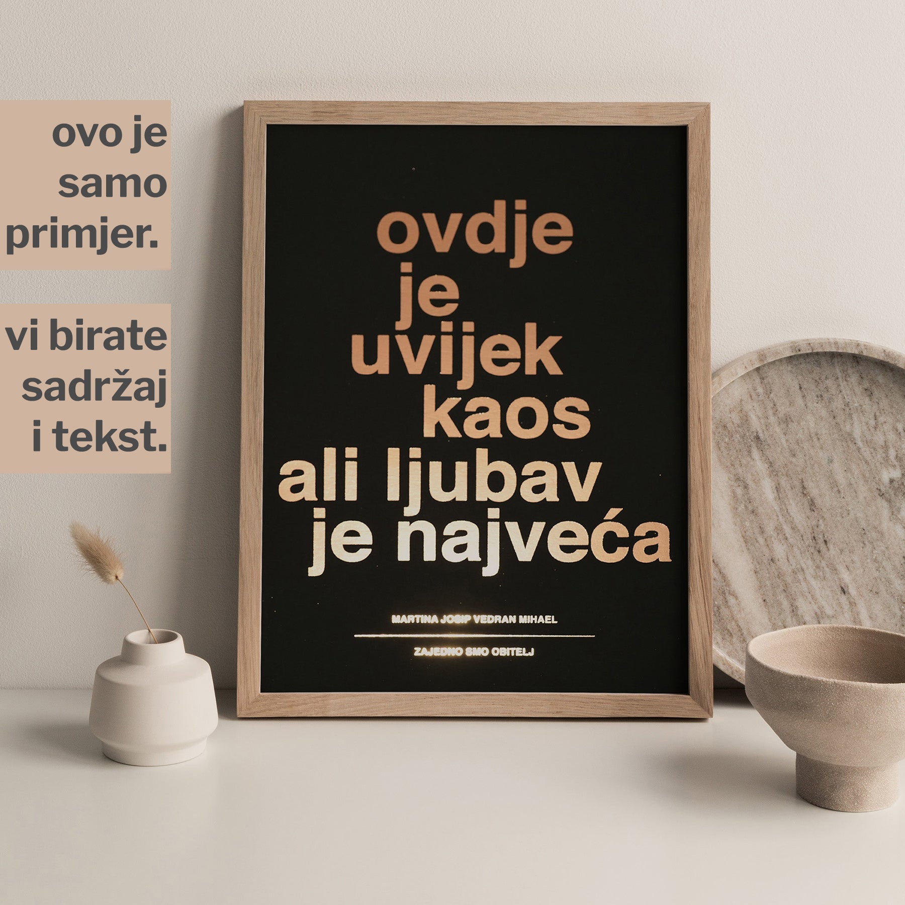 obiteljski kaos personalizirani print s metalnom folijom