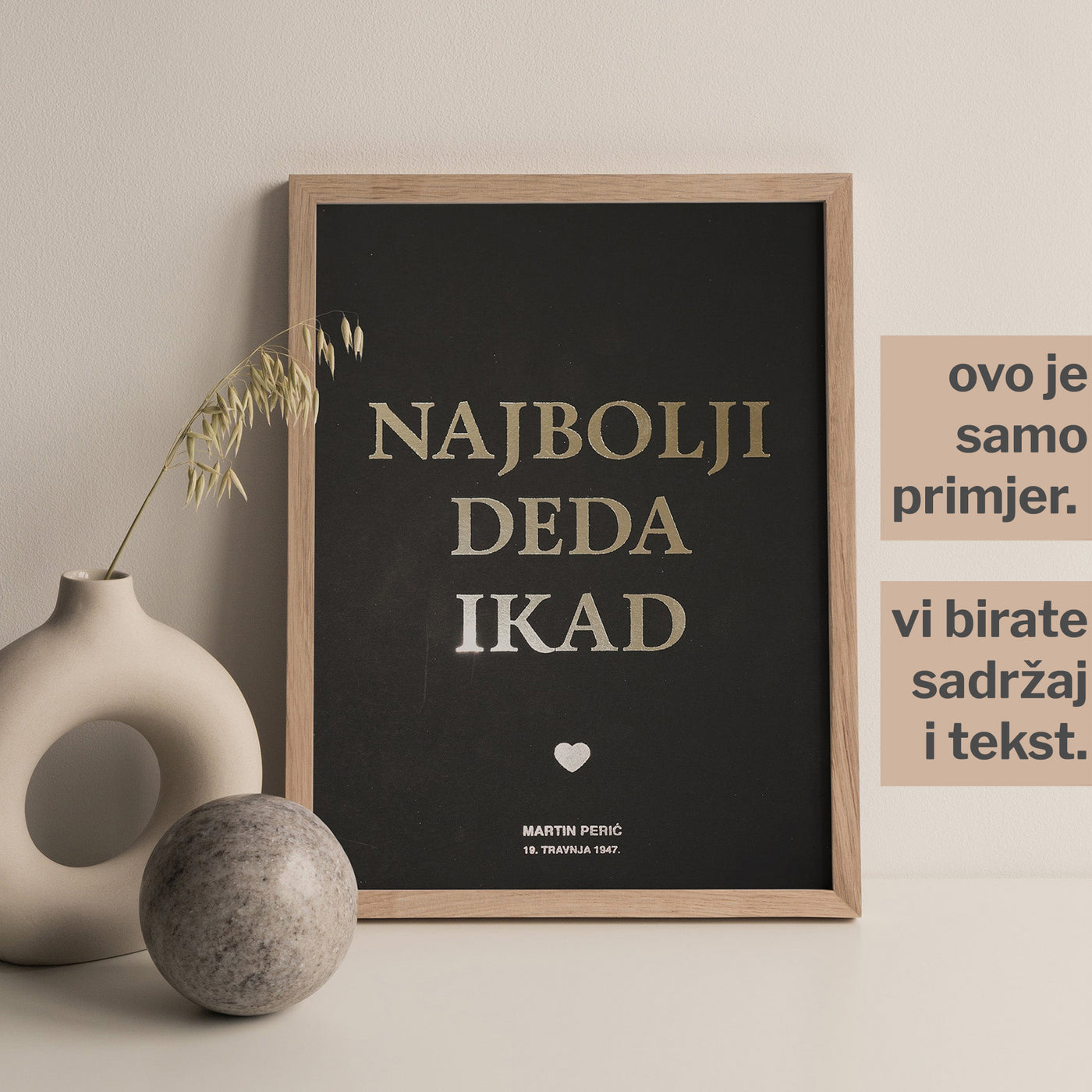 najbolji deda ikad personalizirani print s metalnom folijom