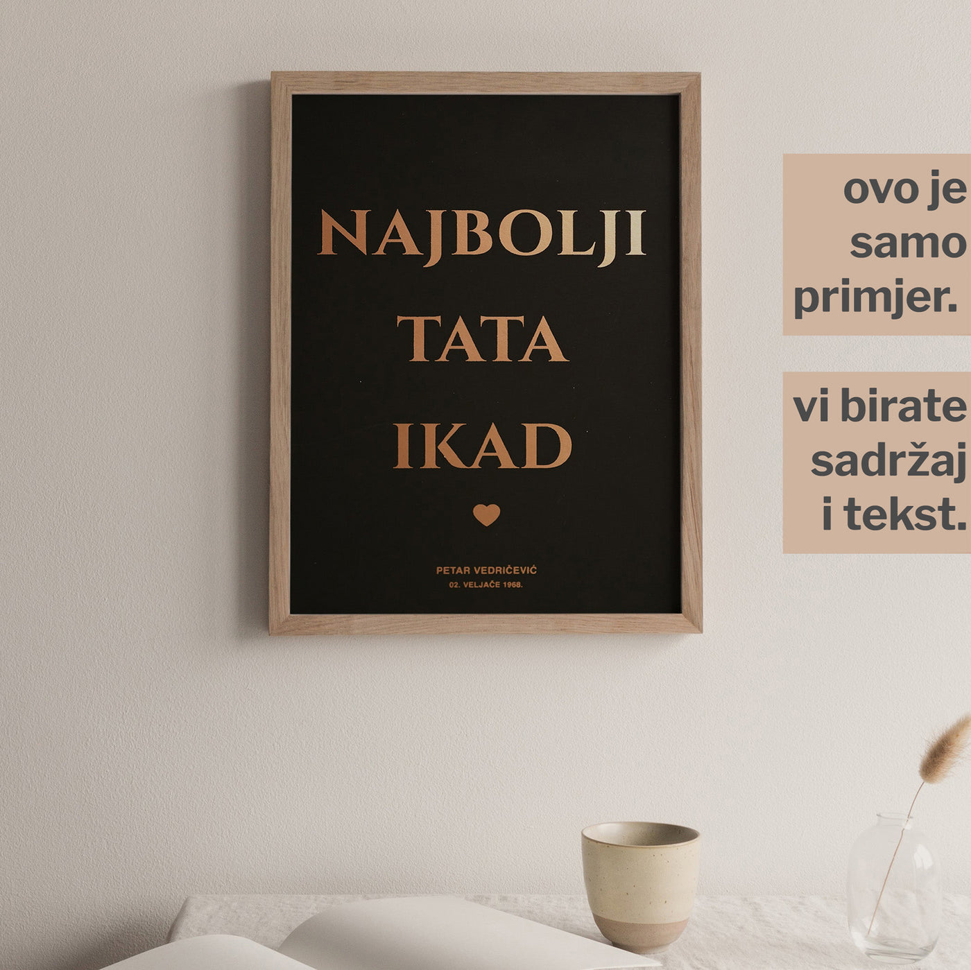 najbolji tata ikad personalizirani print s metalnom folijom