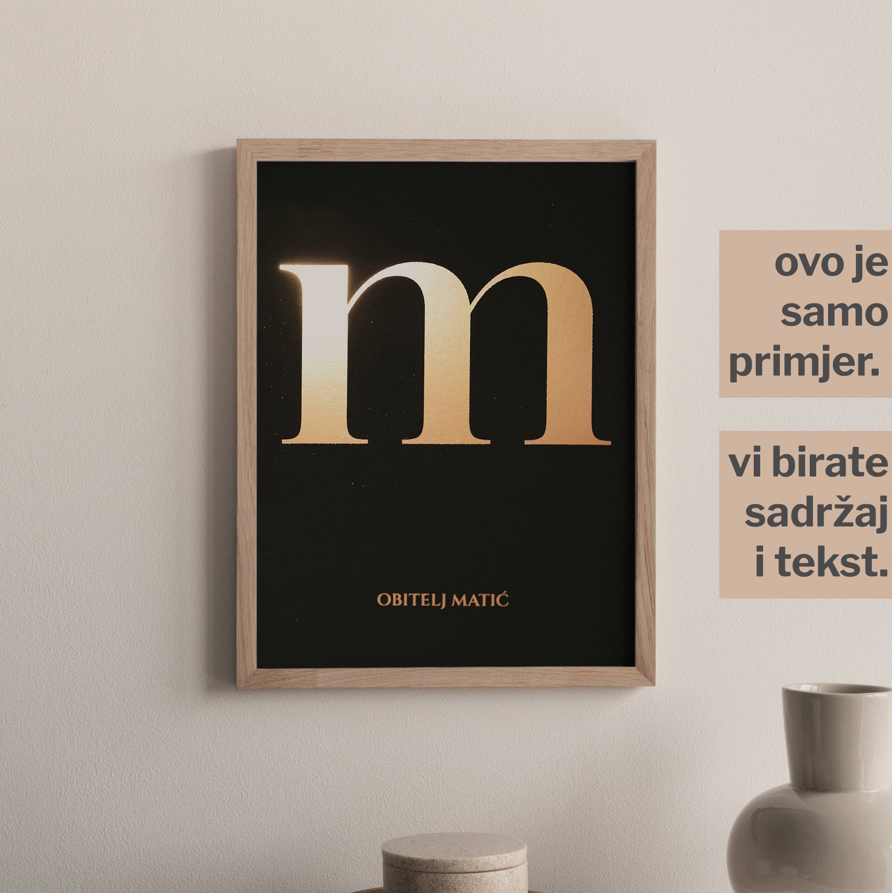 monogram. personalizirani print za obitelji s metalnom folijom