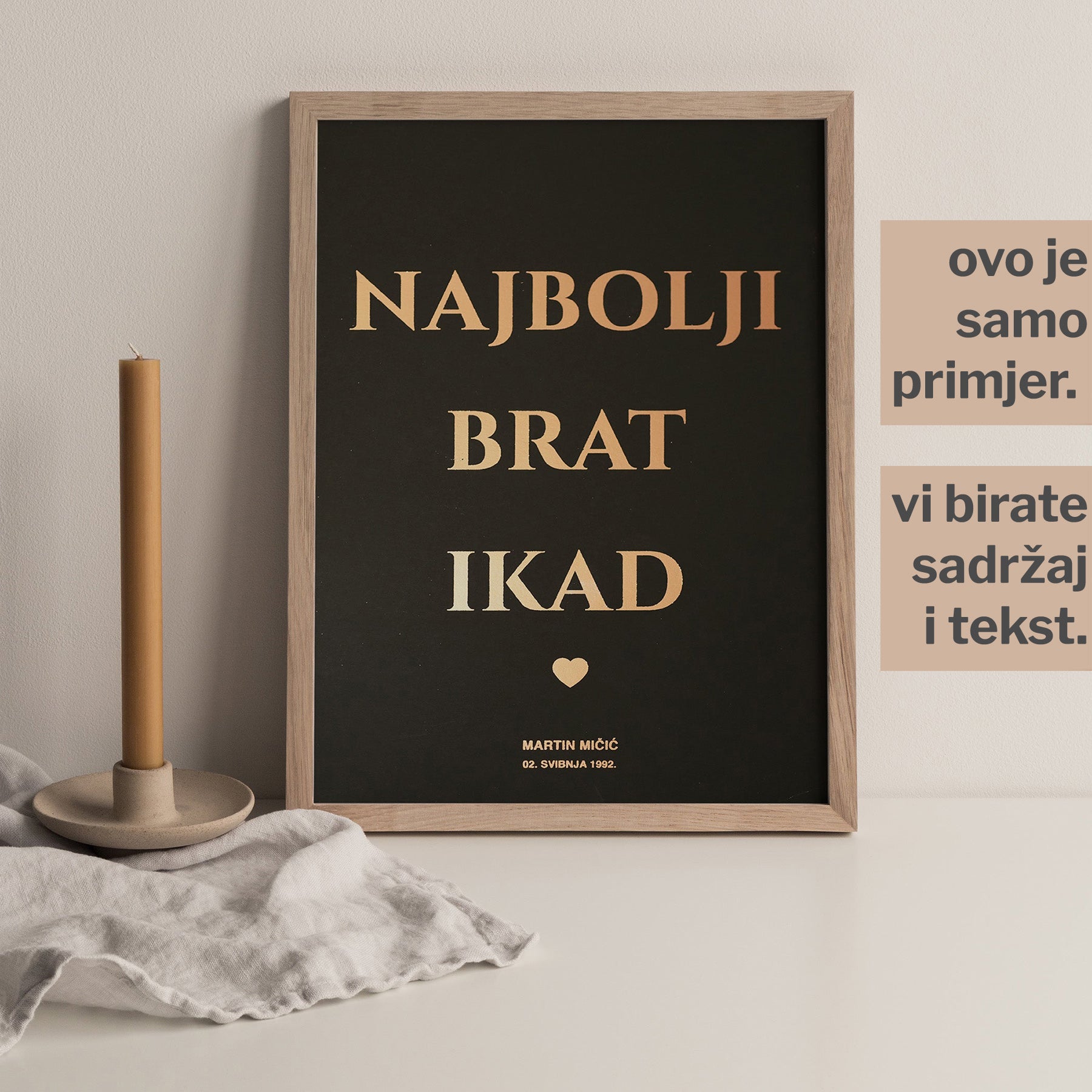 najbolji brat ikad personalizirani print s metalnom folijom