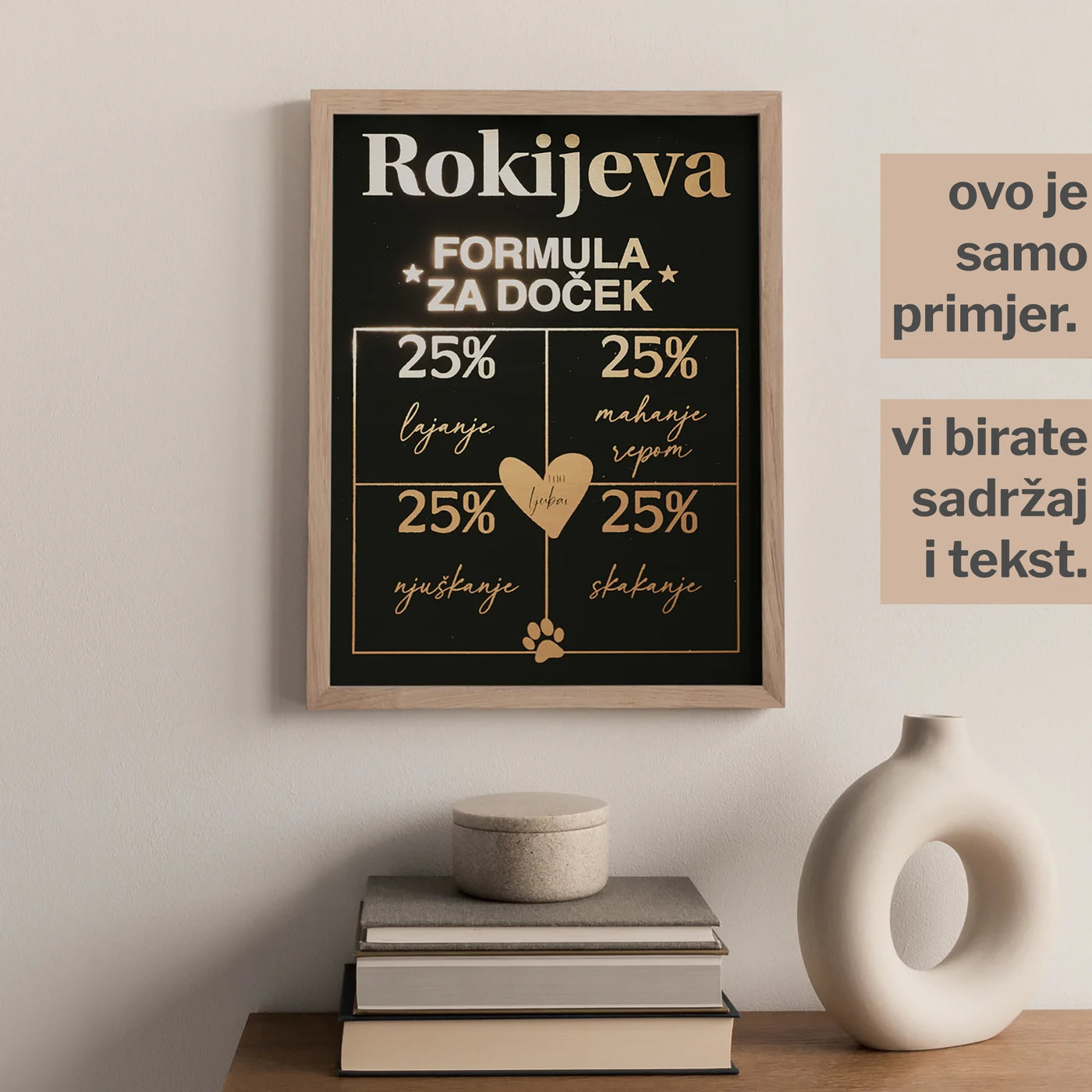 formula za doček personalizirani poklon za vlasnika psa s metalnom folijom