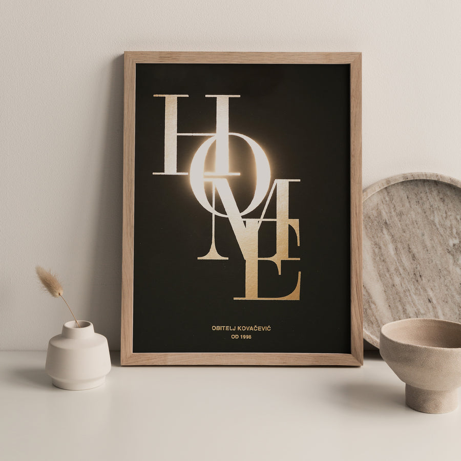 home personalizirani print s metalnom folijom za parove i obitelji