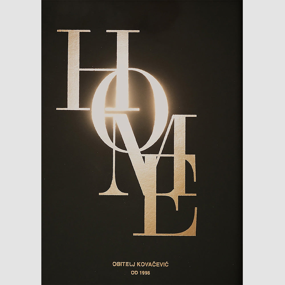 home personalizirani print s metalnom folijom za parove i obitelji