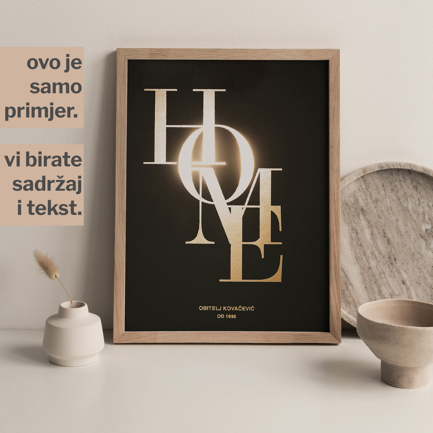 home personalizirani print s metalnom folijom za parove i obitelji