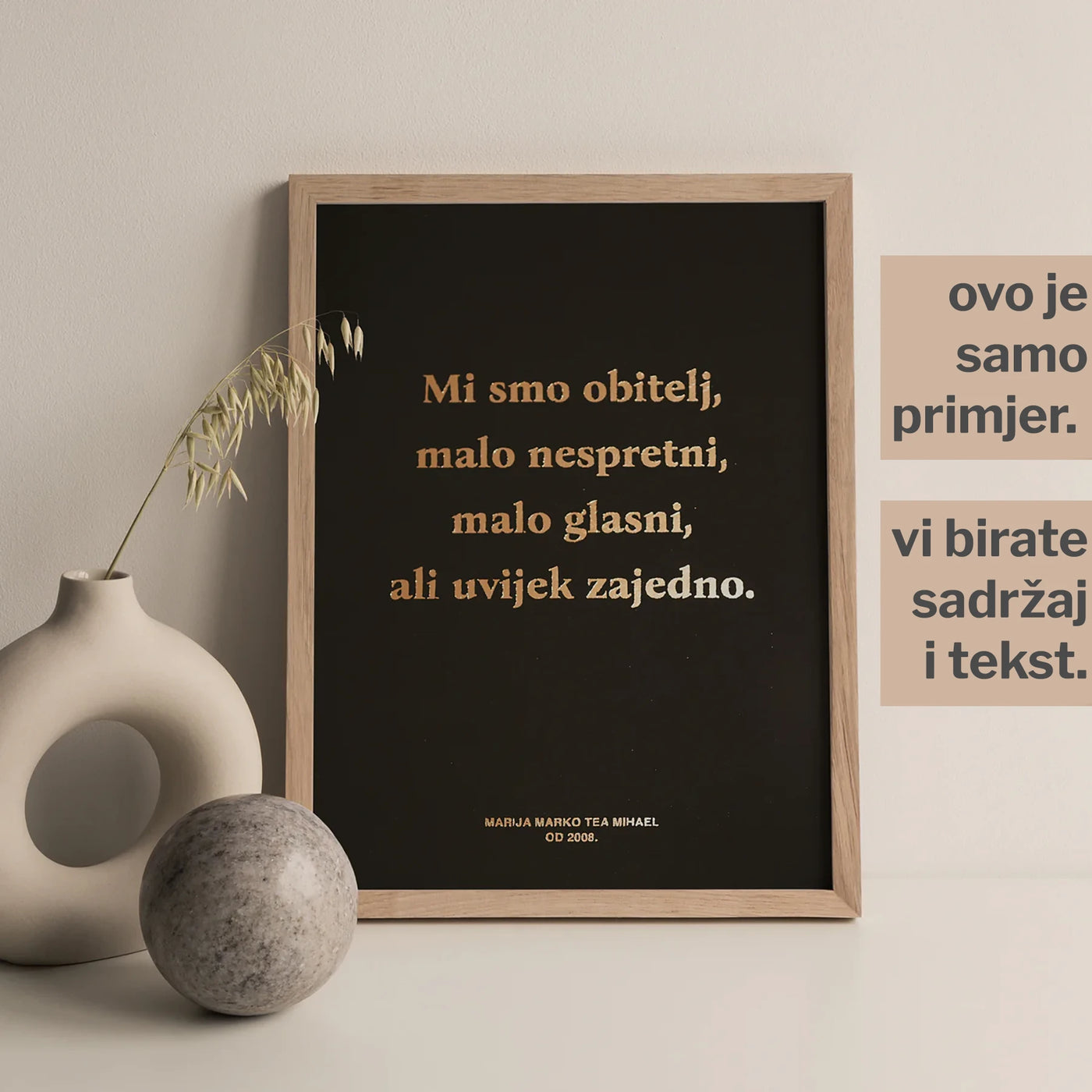 mi smo obitelj personalizirani print s metalnom folijom