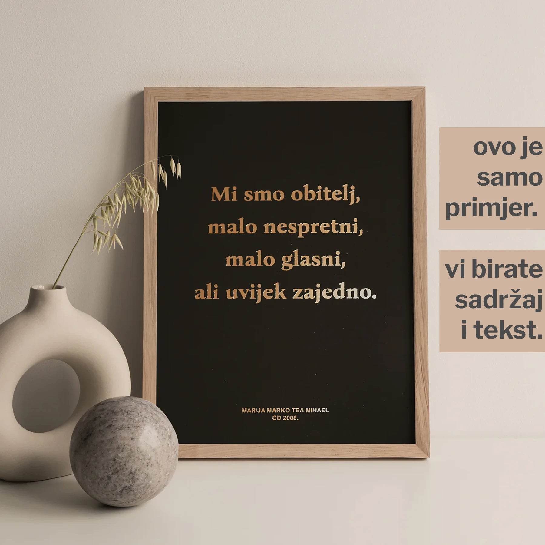 mi smo obitelj personalizirani print s metalnom folijom