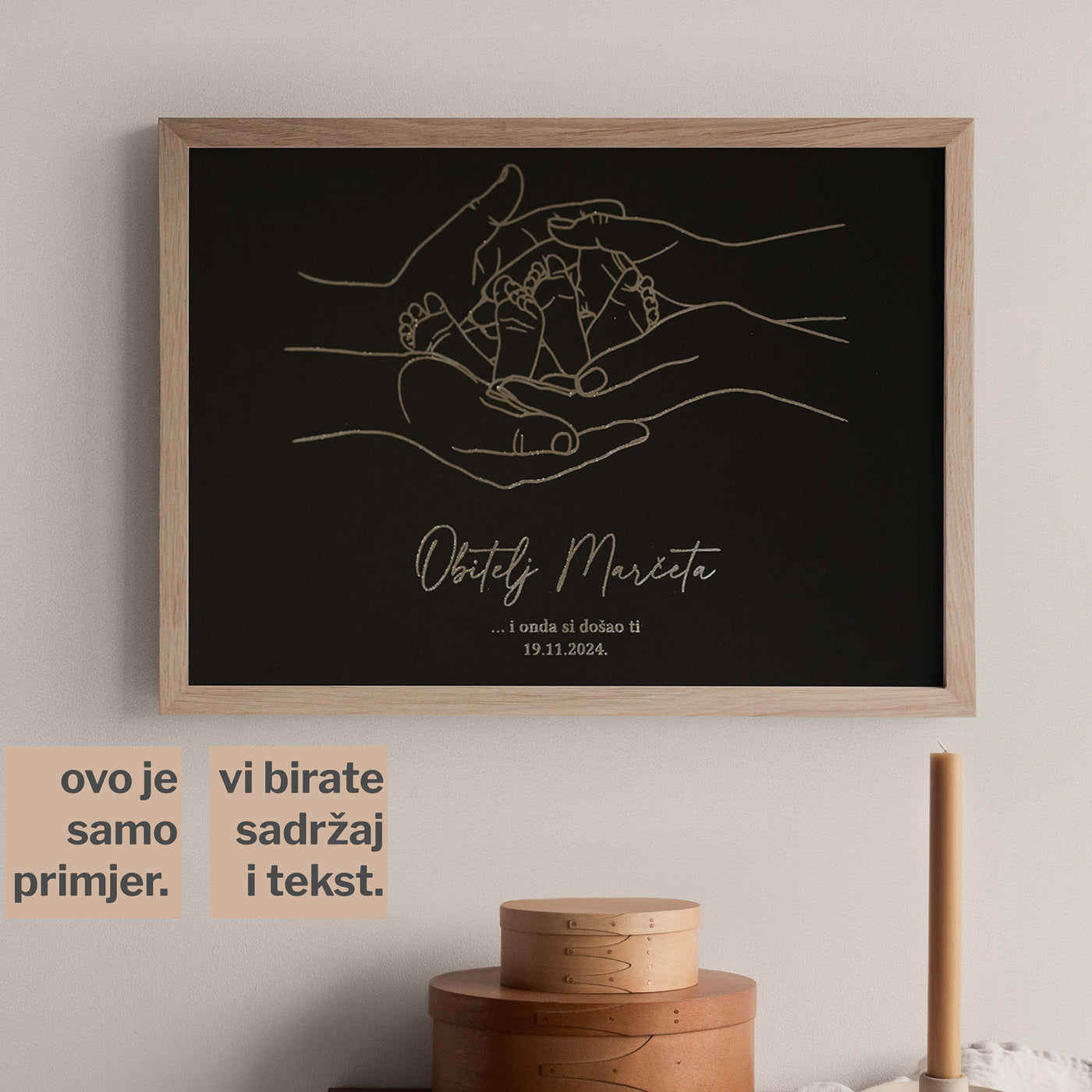 personalizirani print za novu bebu s metalnom folijom