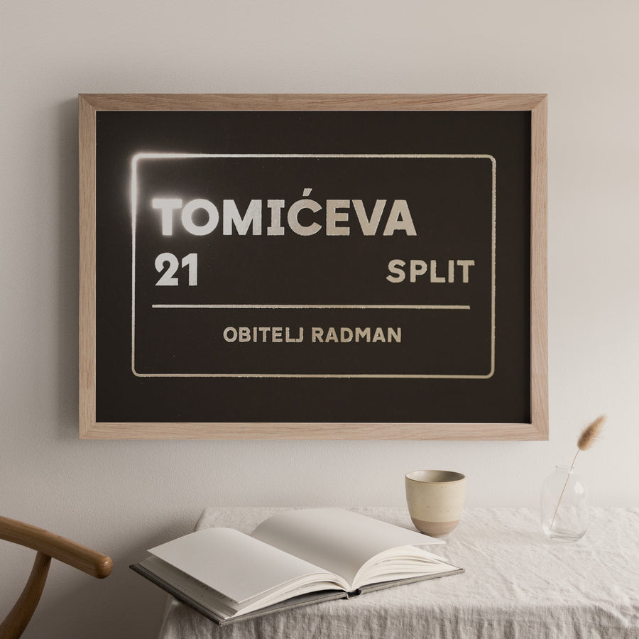 adresa. personalizirani print s metalnom folijom