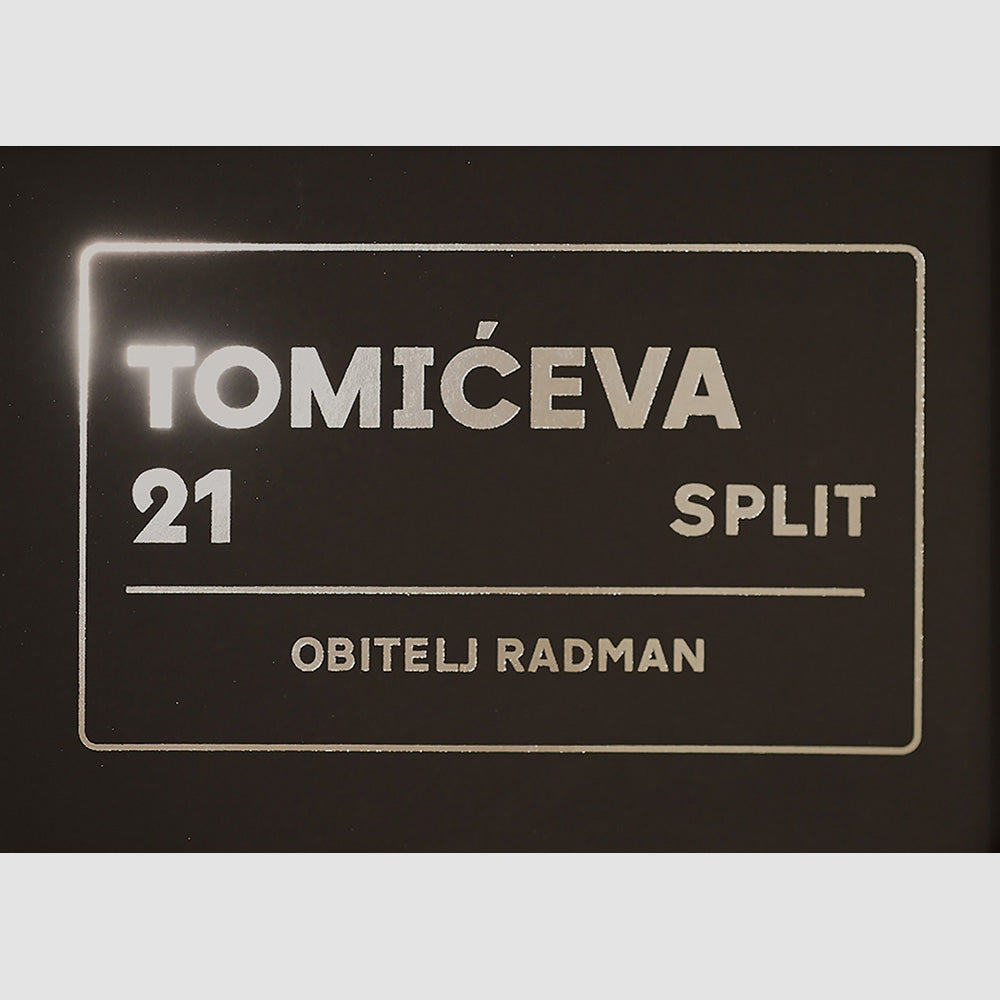 adresa. personalizirani print s metalnom folijom