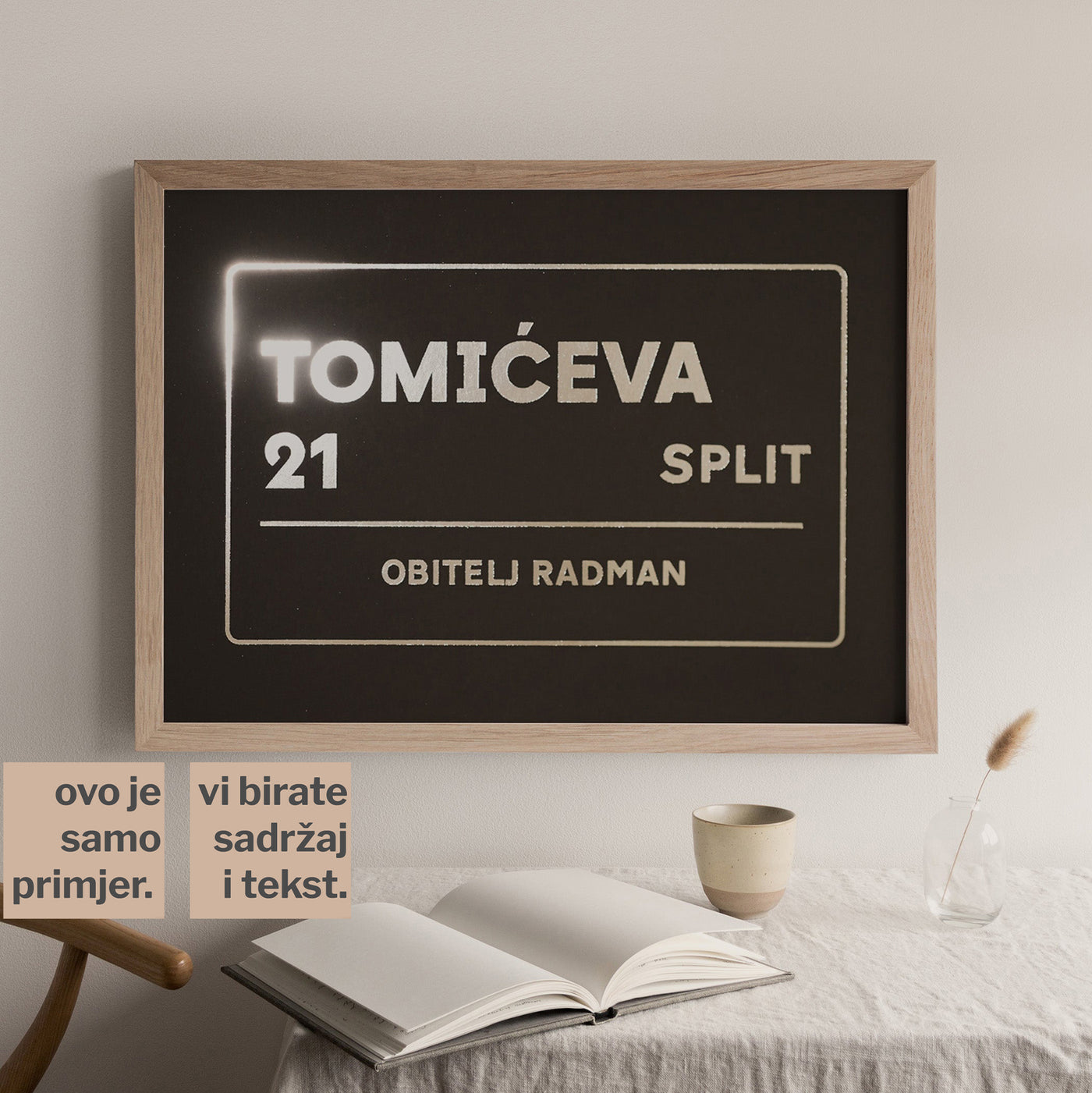 adresa. personalizirani print s metalnom folijom